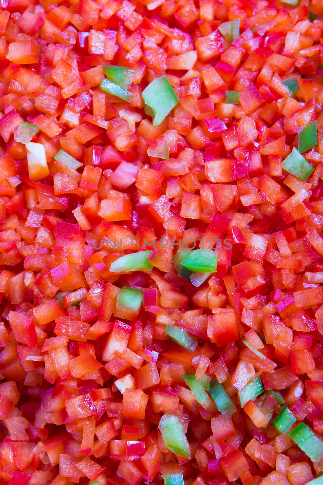 Red and some Green Belll Peppers Cleaned and Washed as Bacground by coskun
