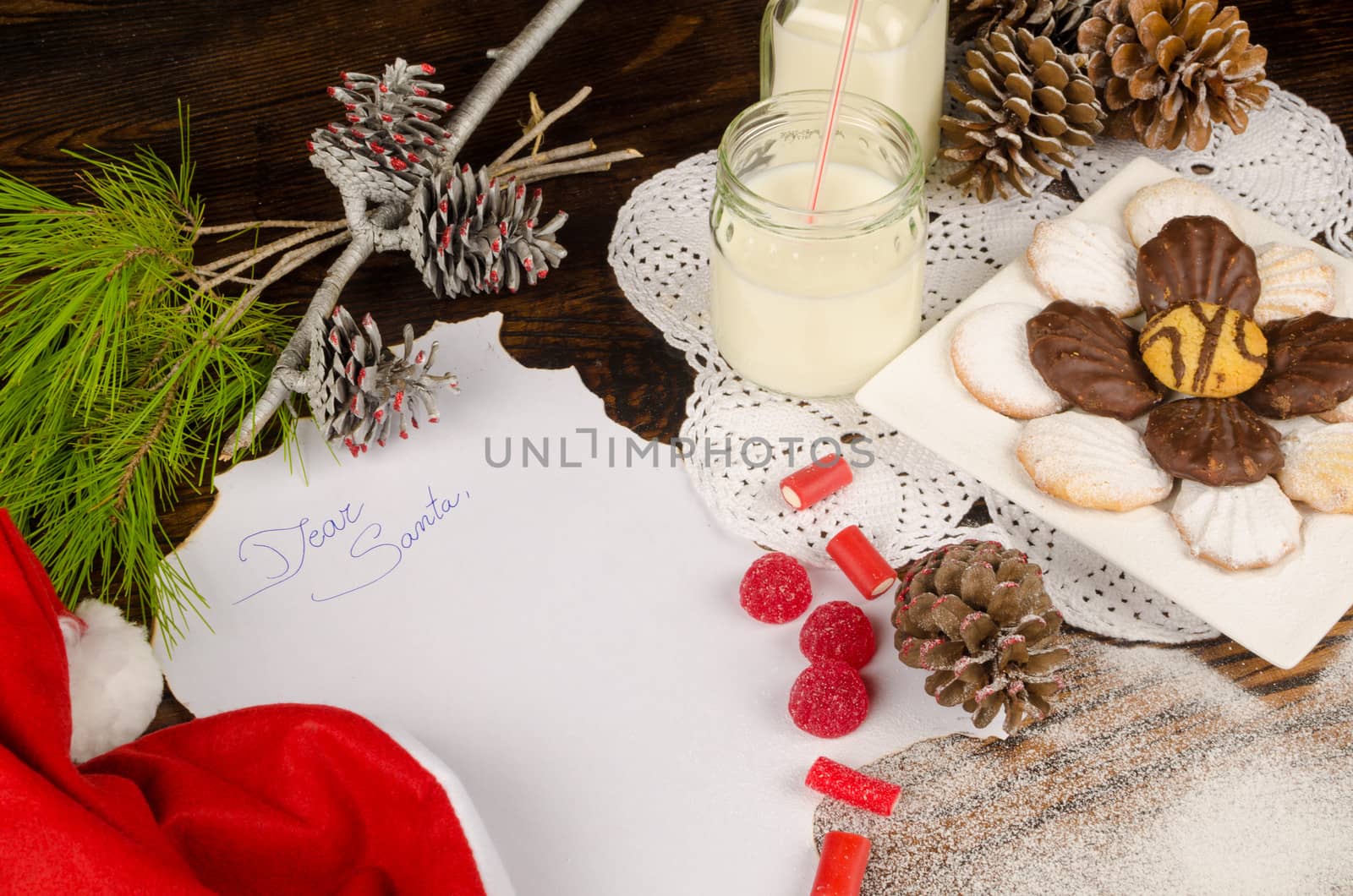 Christmas still life with treats for Santa