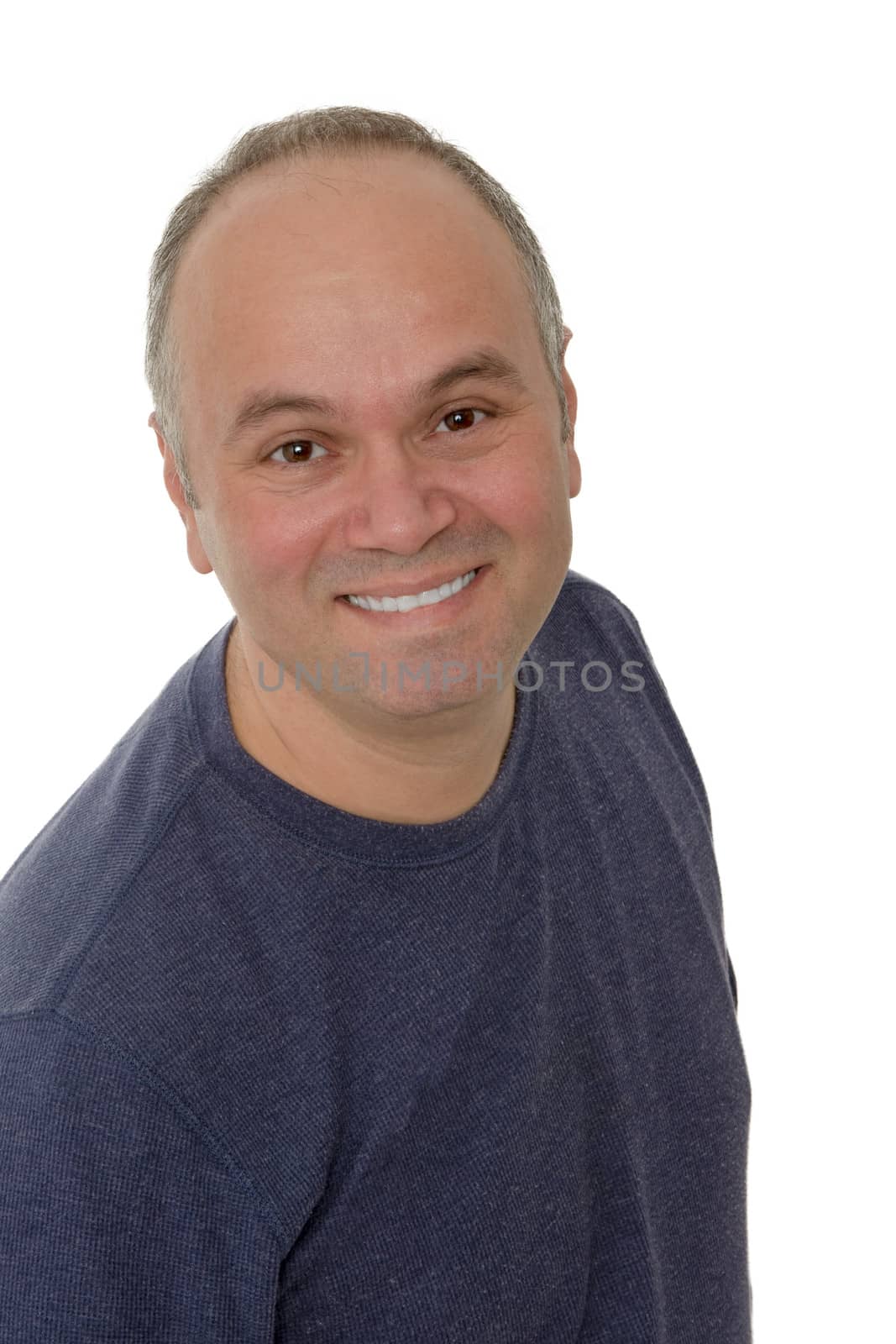 Casual middle aged man looking in to camera