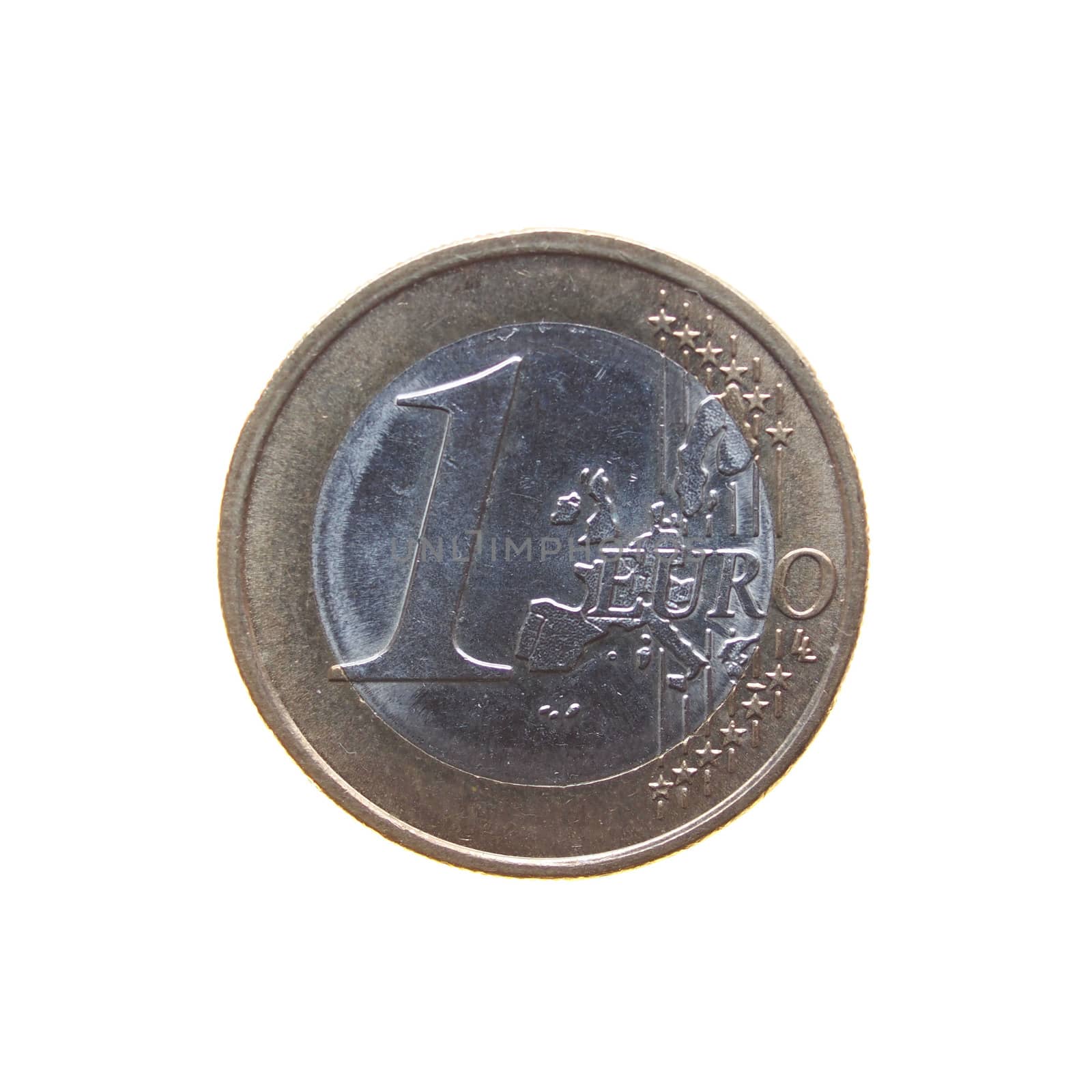 One Euro coin isolated over a white background