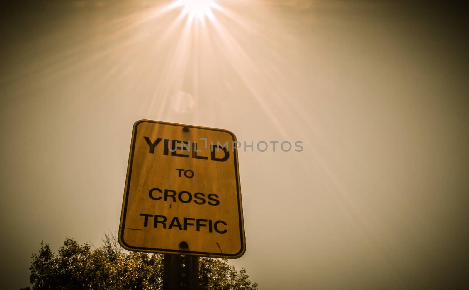 Sign Shield to cross traffic by weltreisendertj