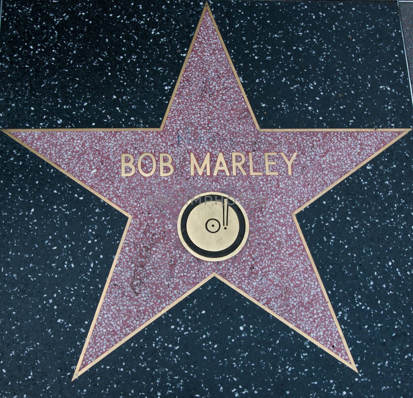 Bob Marley Hollywood Star on street Los Angeles 2013