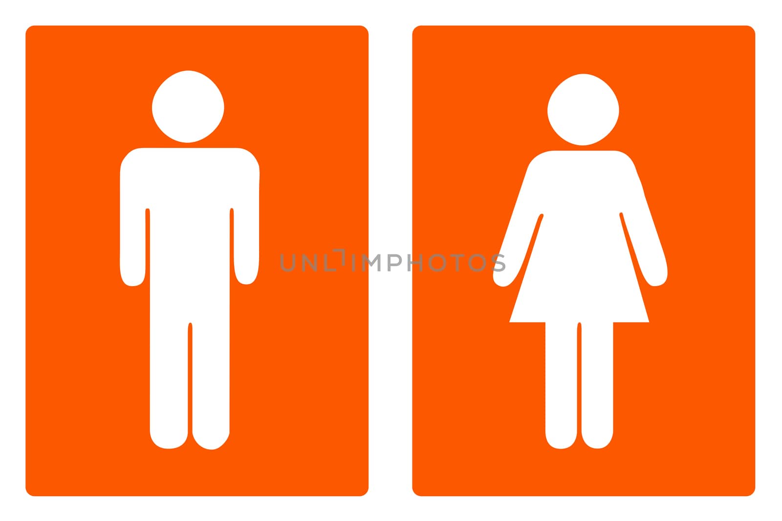 The sign for the toilet determining the sex of a person