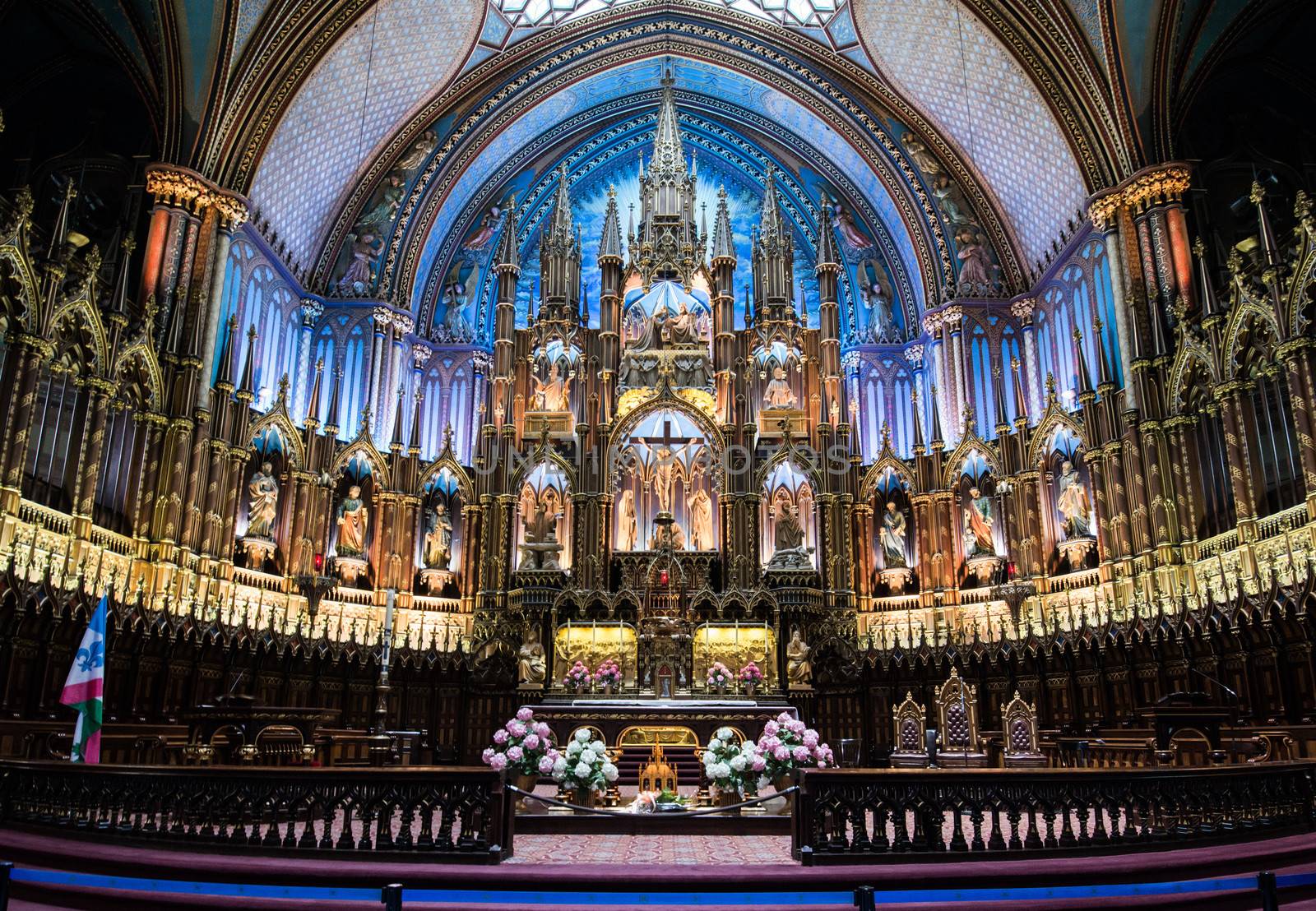 Montreal, Quebec Province, Canada - May 27, 2013: Interior of Notre-Dame Basilica, July 12, 2013. 