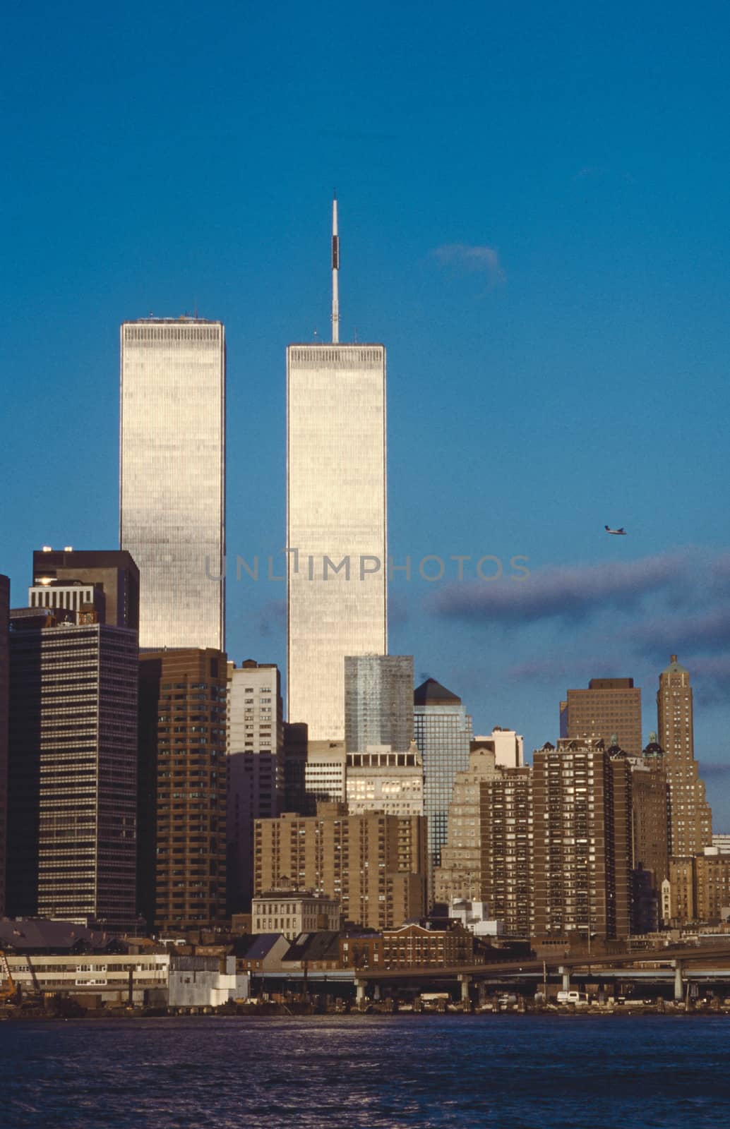 NEW YORK - October 1: Lower mahattan and  World Trade Center on October 1, 1996 in New York City, America.  the WTC was destroyed by 911 from terrorists.