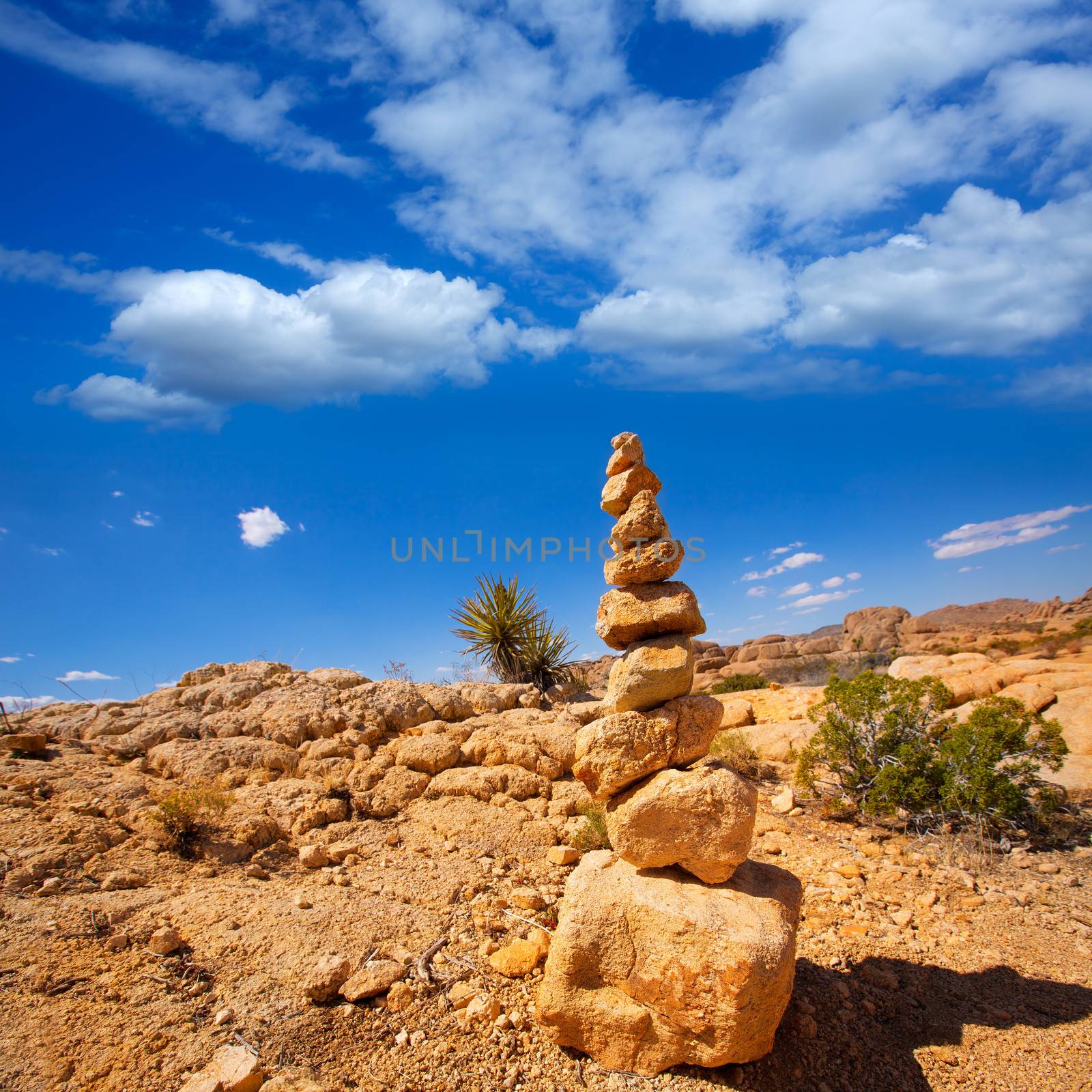 Mountain of rocks in Joshua tree National Park California USA