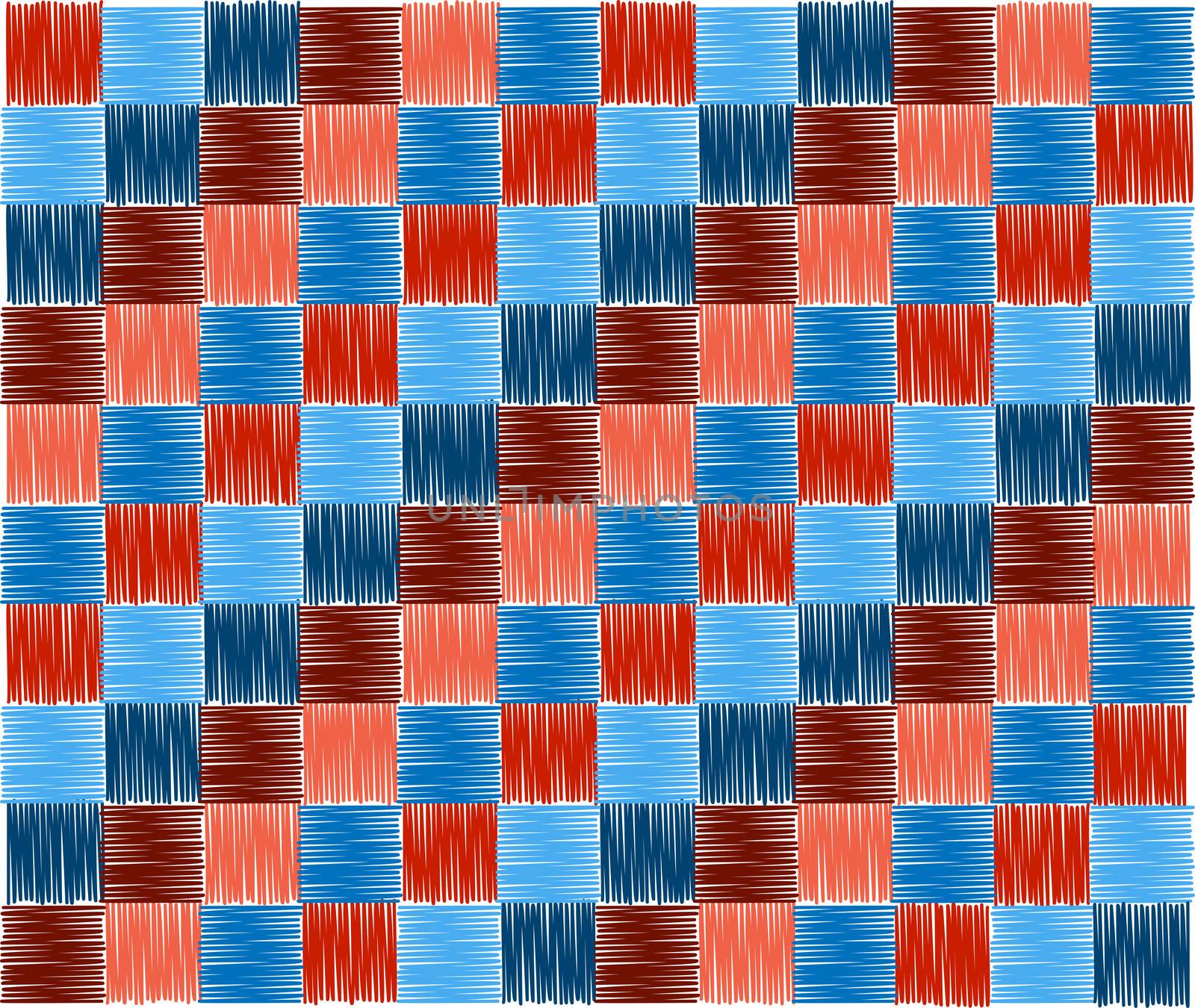 background squares blue red embroidery by Ahojdoma