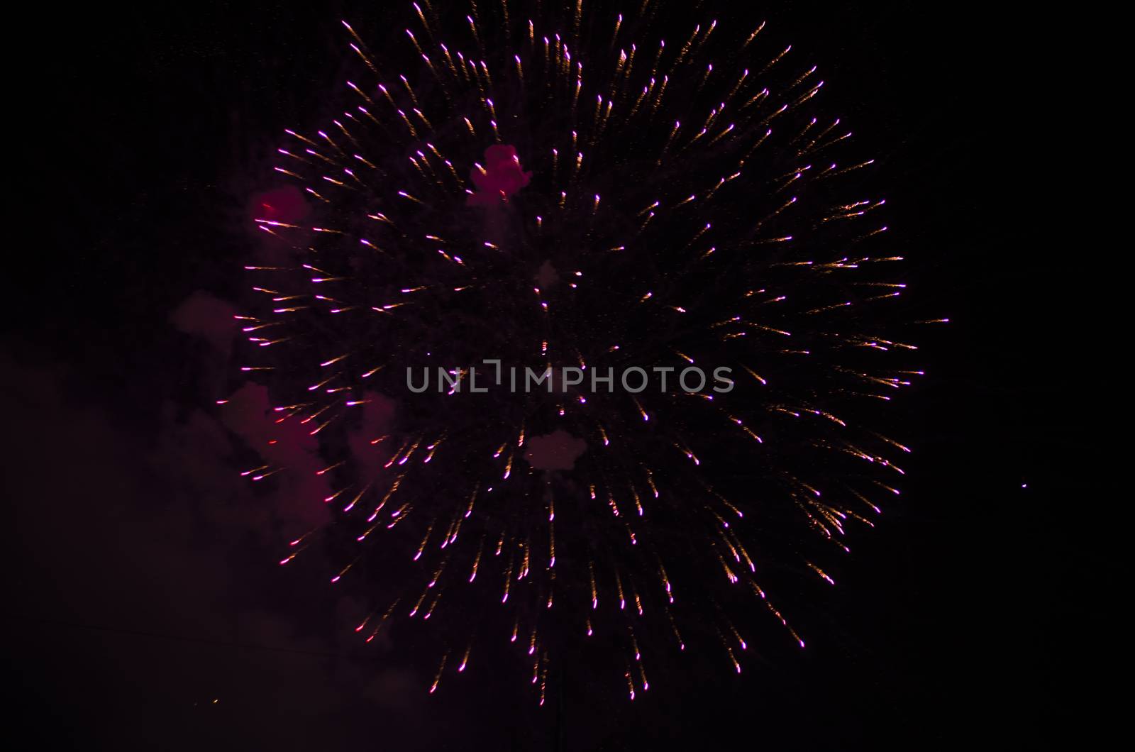 celebrate festival fire work on black sky background