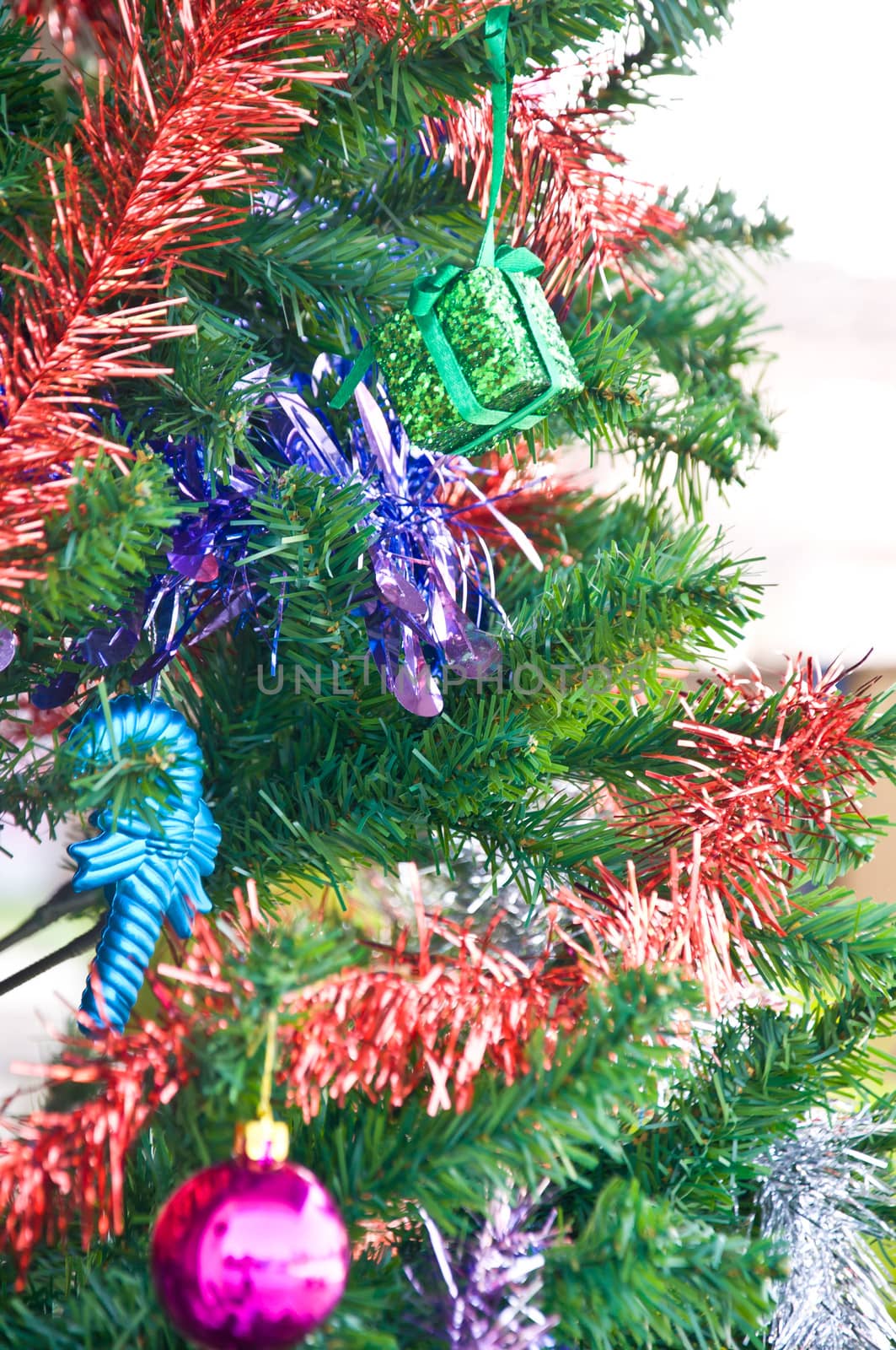 Christmas tree and decorative box for celebration