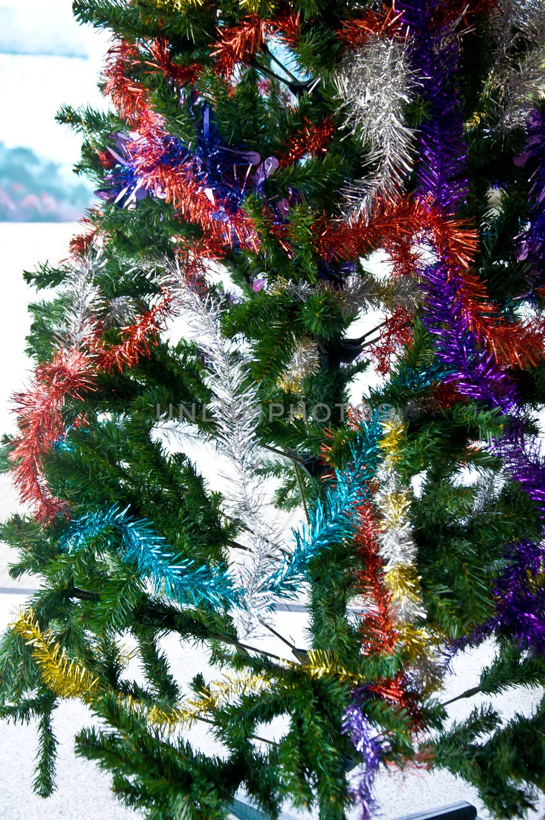 Christmas tree and decorative box for celebration