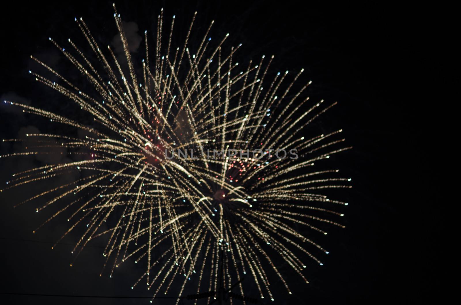 celebrate festival fire work on black sky background