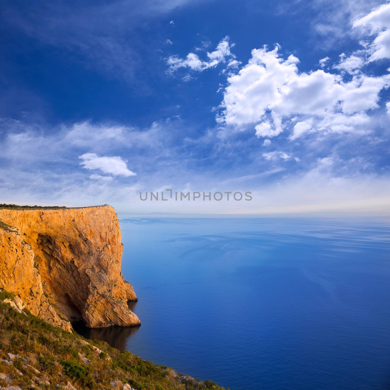 san Antonio Cape high angle view of Mediterranean blue Sea in Denia Javea