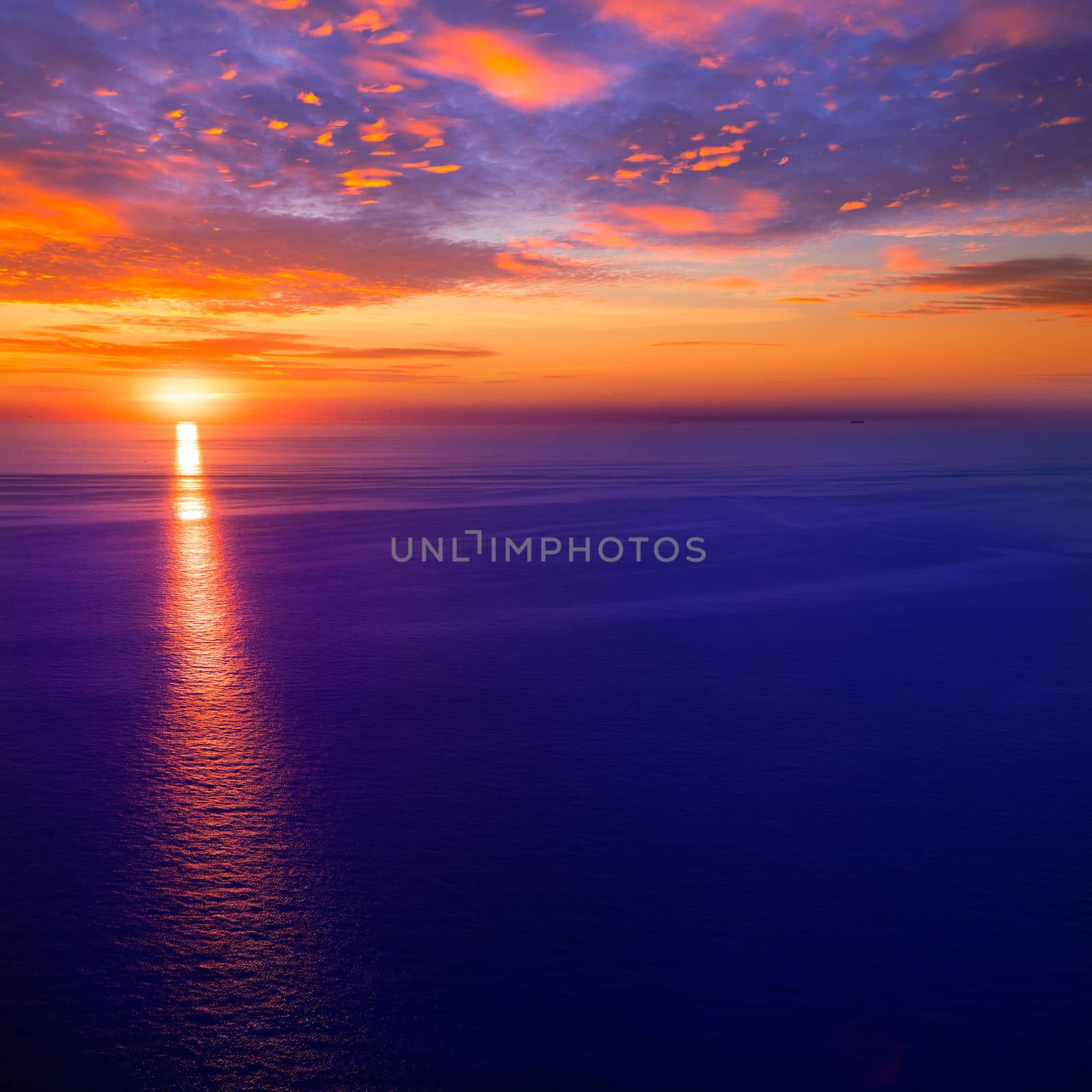 sunset sunrise over Mediterranean sea by lunamarina