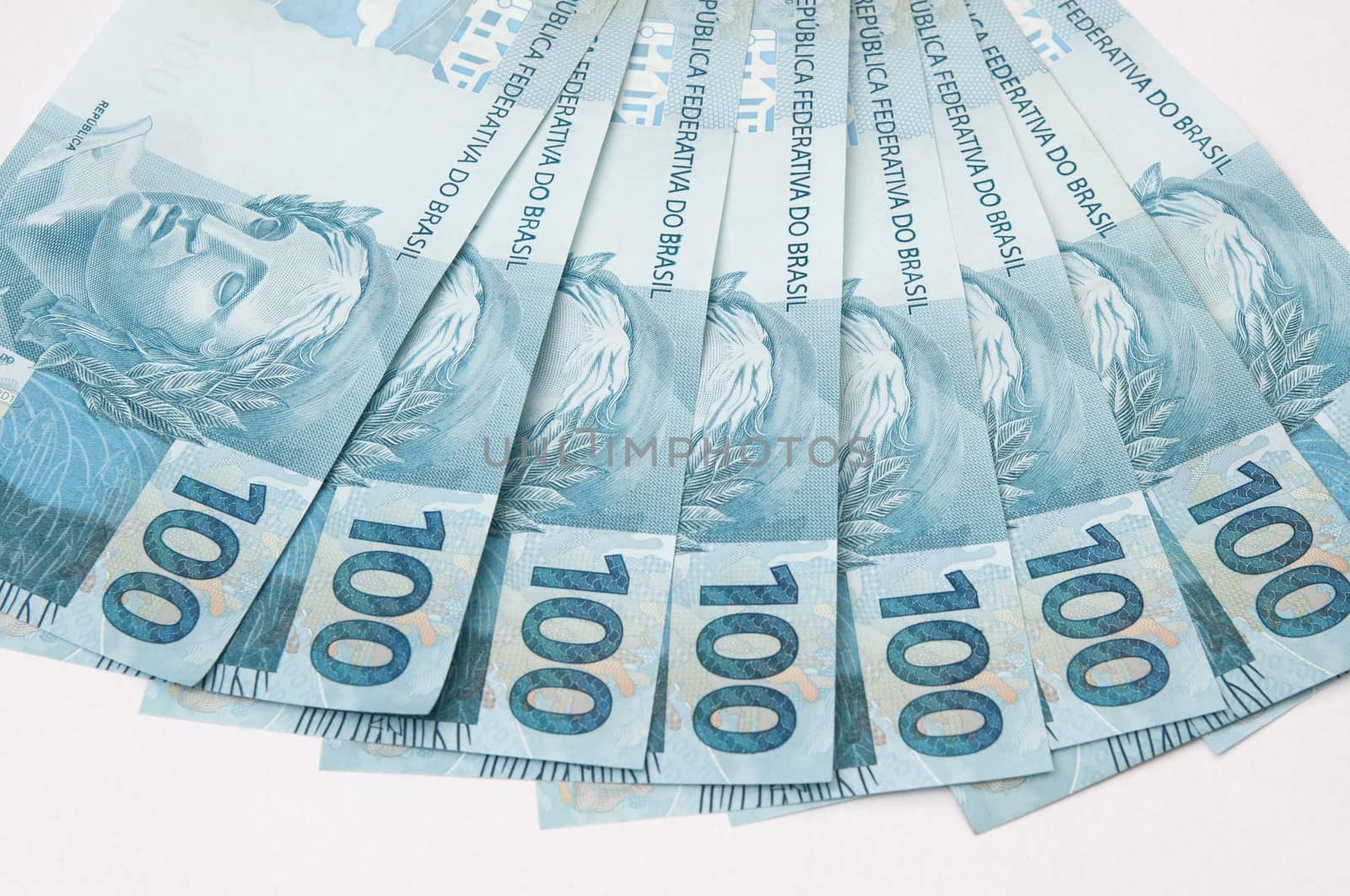 The brazilian currency on white background (Real)
