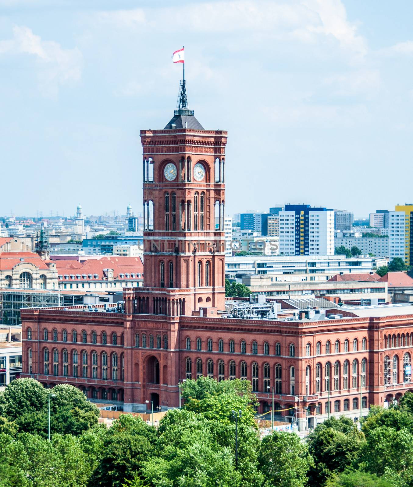 famous Red Townhall in the center of Berlin