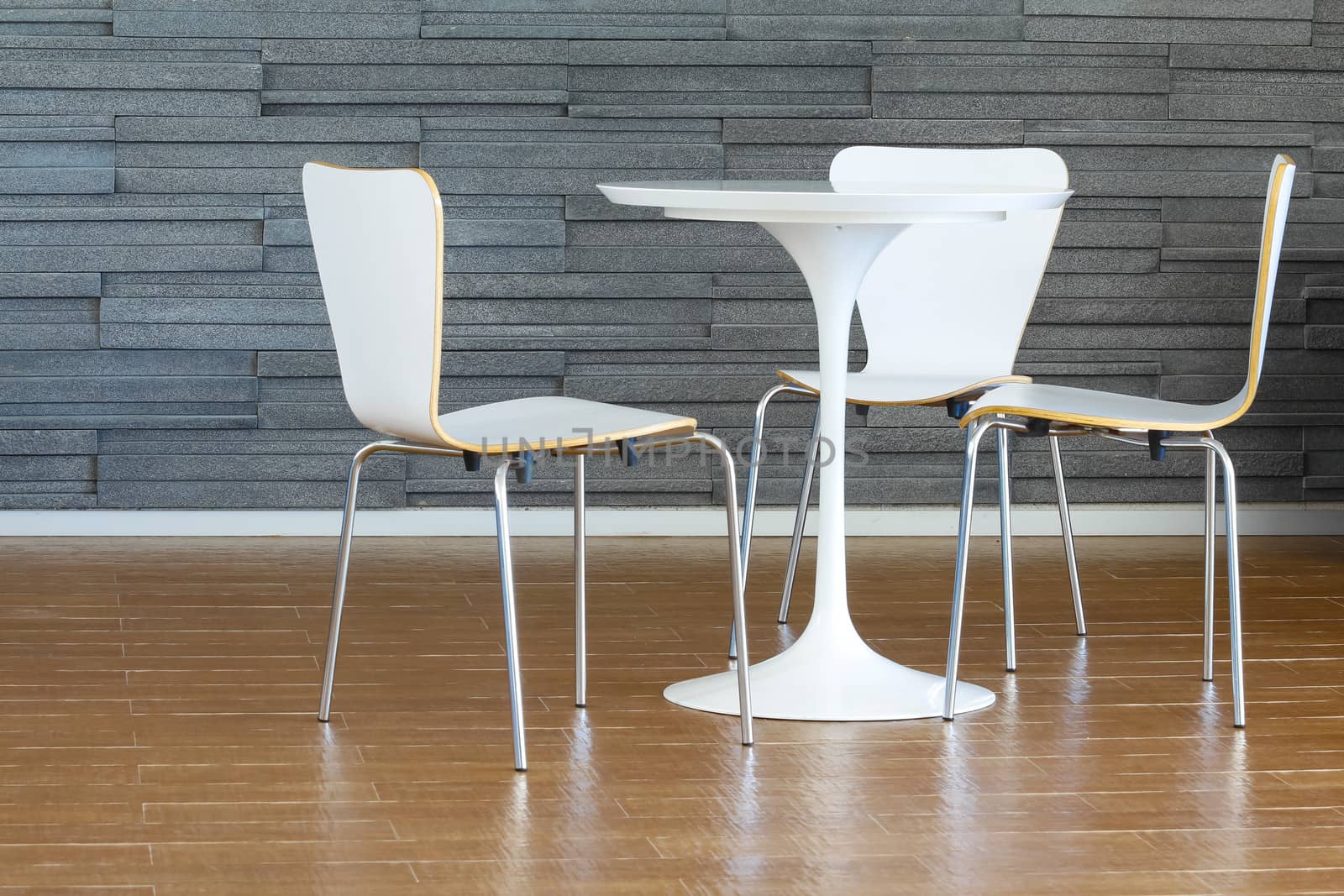 Interior design of White chair in the room