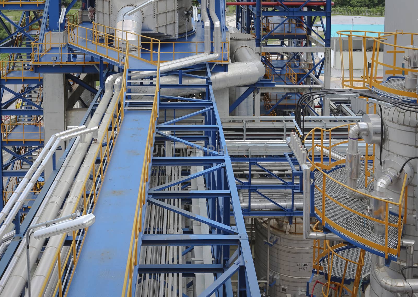 Oil and chemical industrial plant area in day time