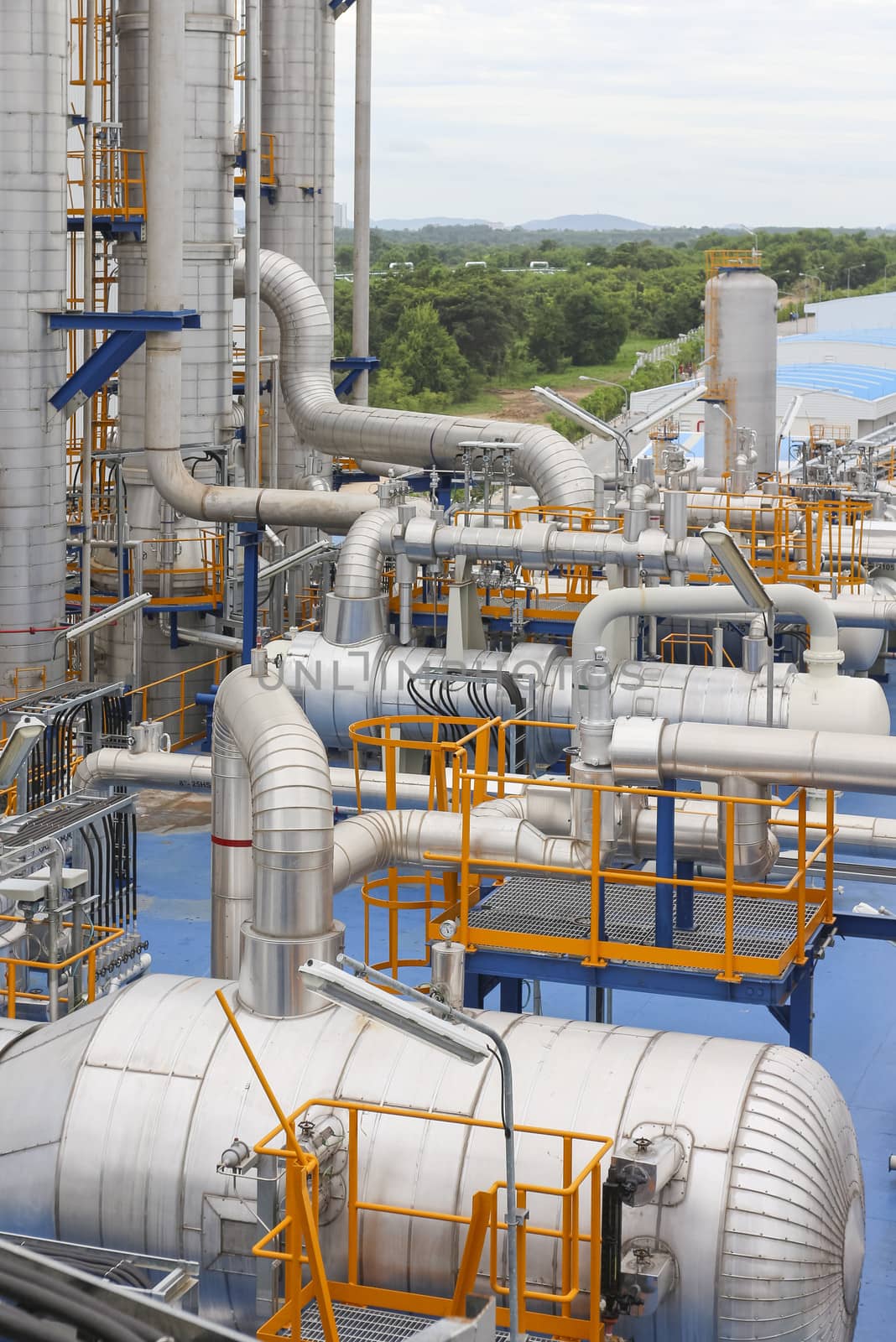 Oil and chemical industrial plant area in day time