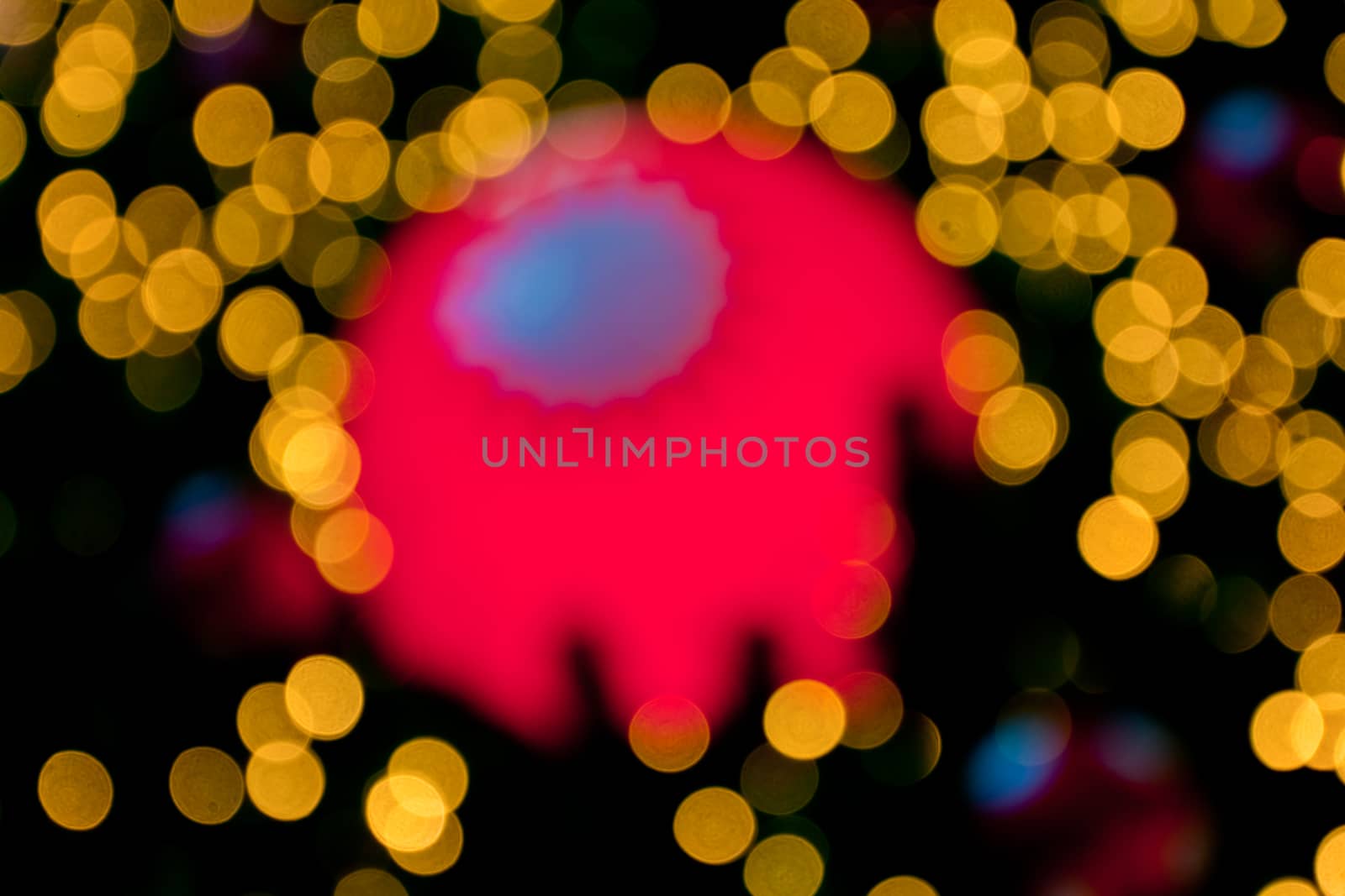 bokeh blurred out of focus background Christmas fir tree