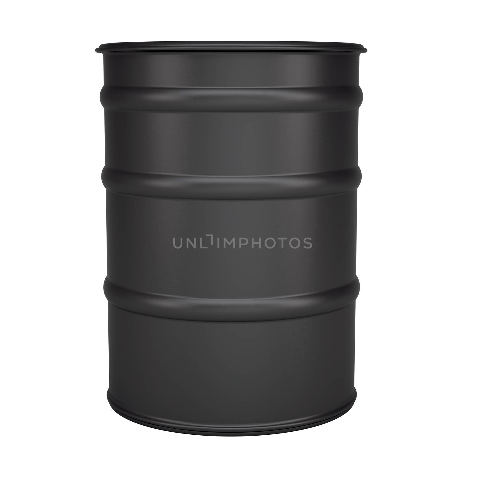 Black barrel. Isolated render on a white background