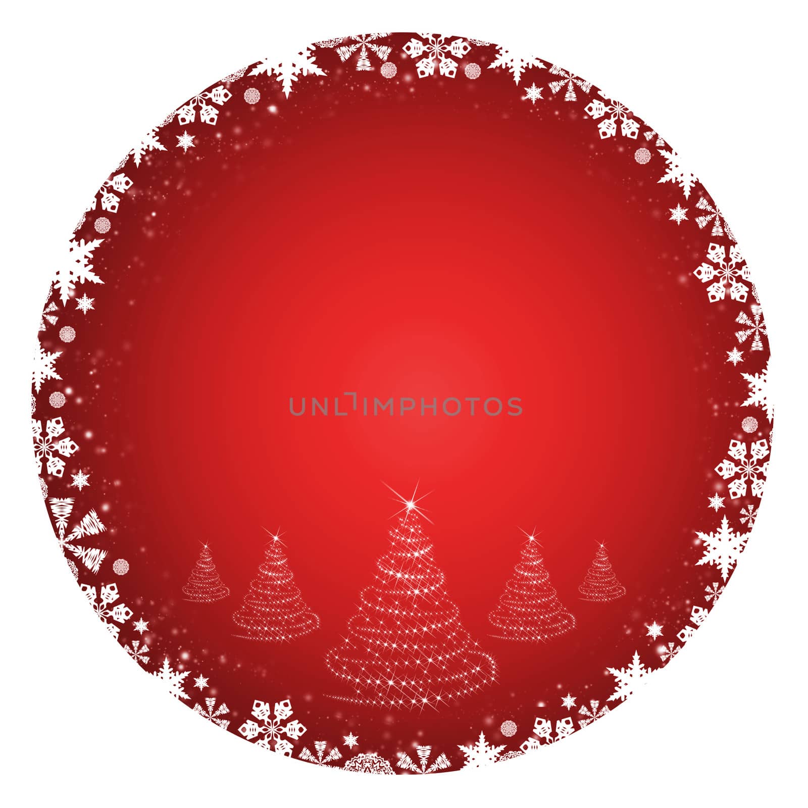 Christmas frame. White and red snowflakes. White background