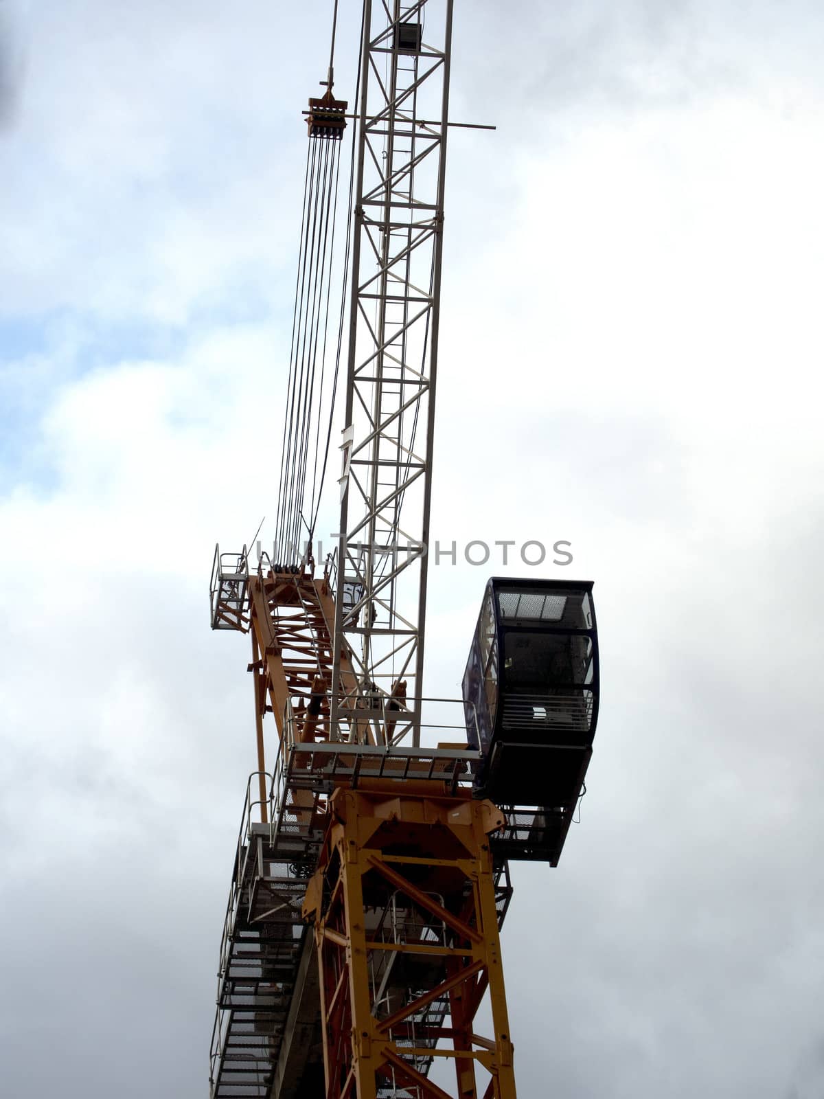 heavy crane used for constructing skyscrapers ready for use