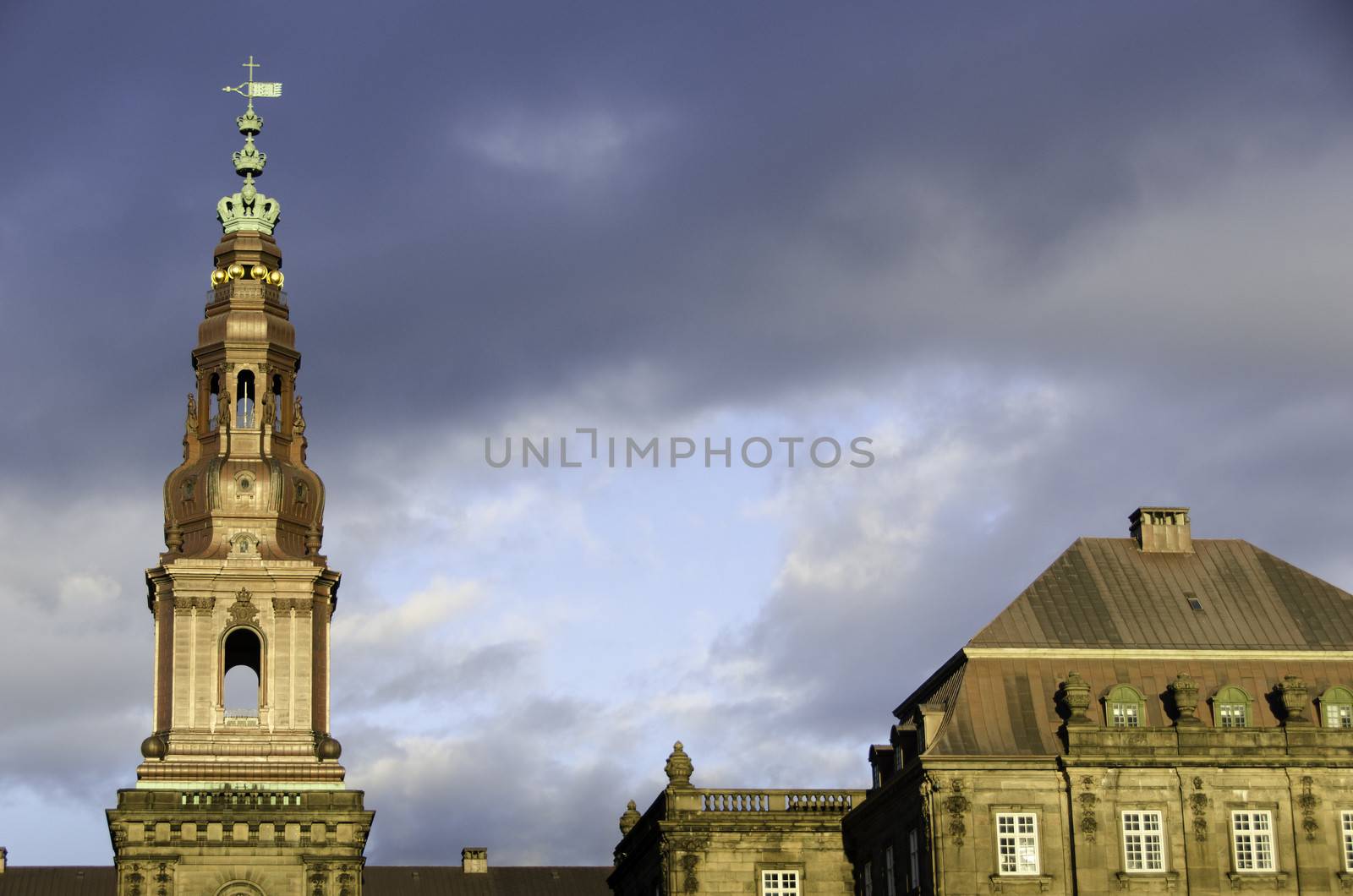 Christiansborg Palace in the center of Copenhagen,  Denmark. Seat of the Danish government