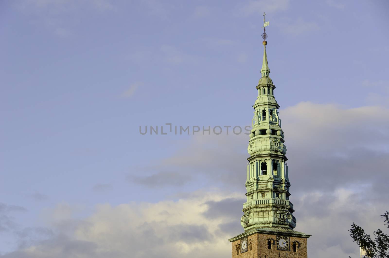 Tower of the church sankt Nicolaj in Copenhagen, Denmark by Arrxxx
