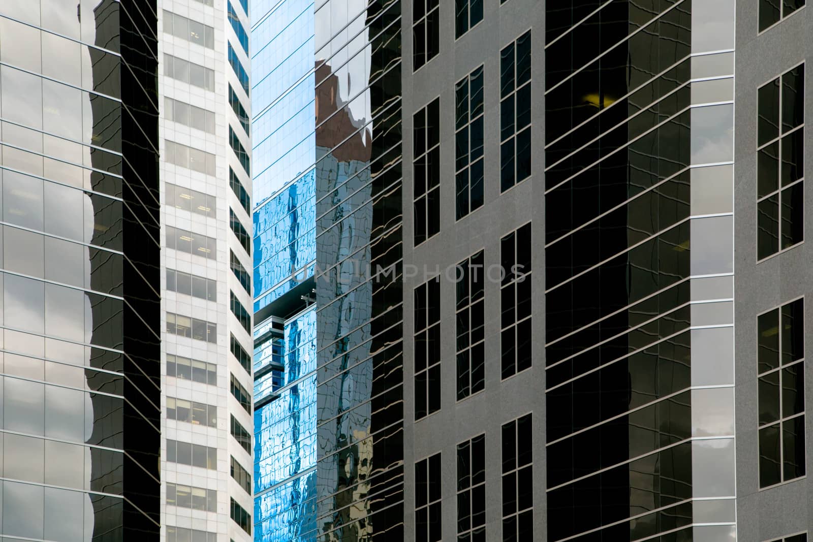 Window reflection in modern office building