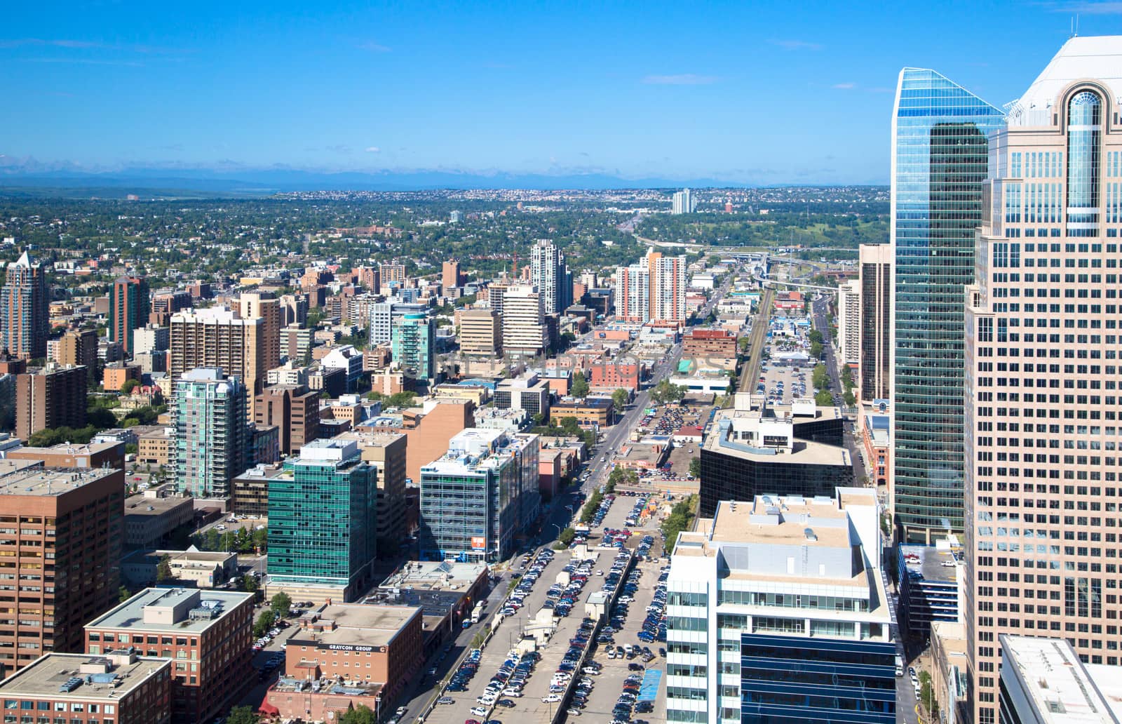 Calgary city skyline view