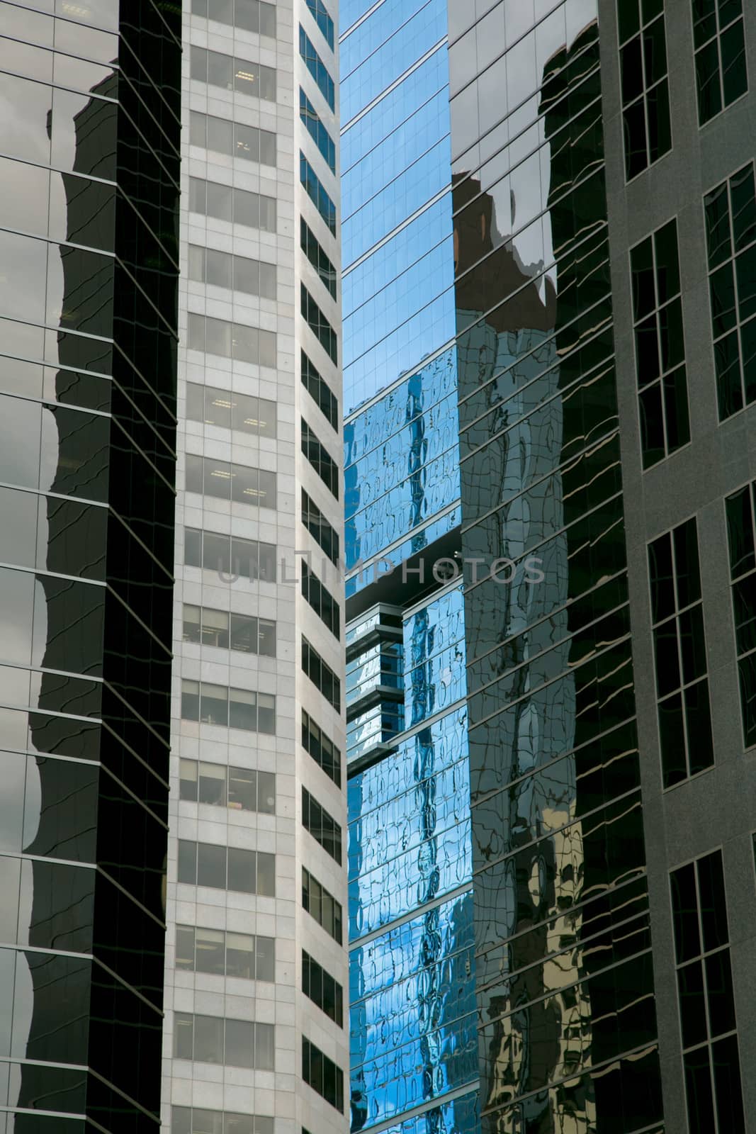 Window reflection in modern office building