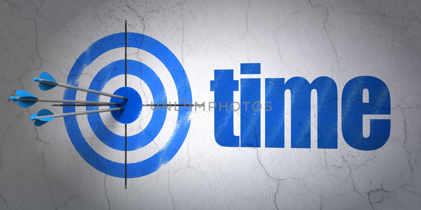 Timeline concept: target and Time on wall background by maxkabakov