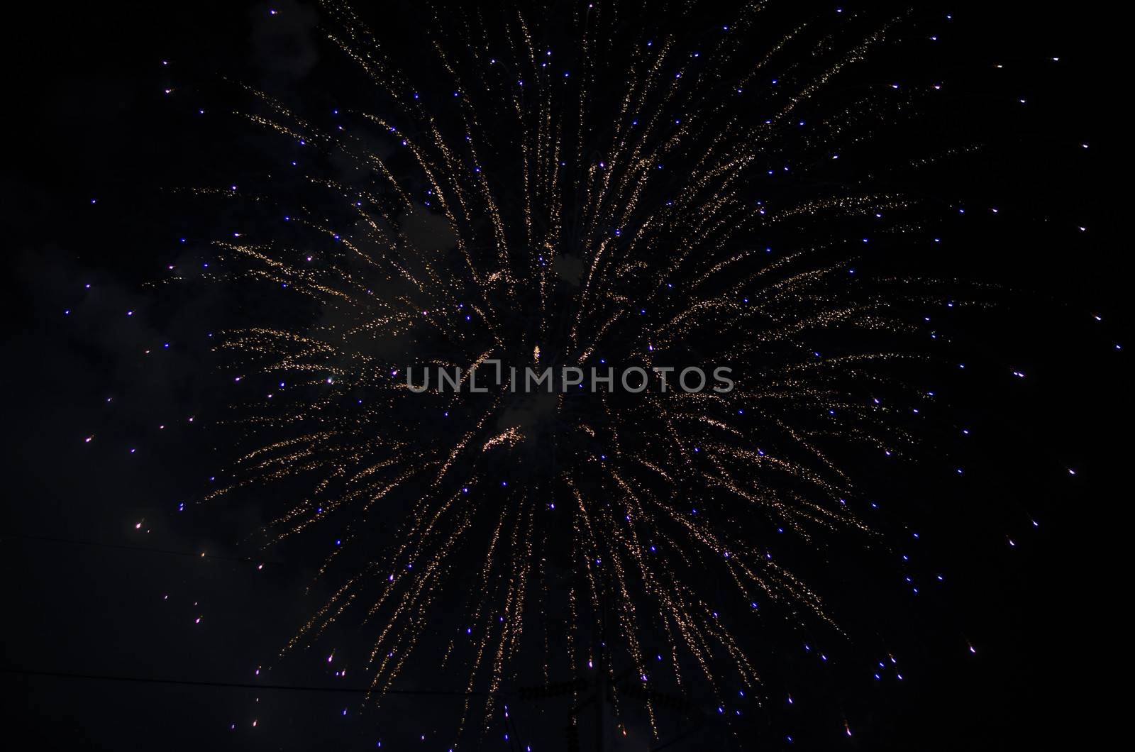 celebrate festival fire work on black sky background