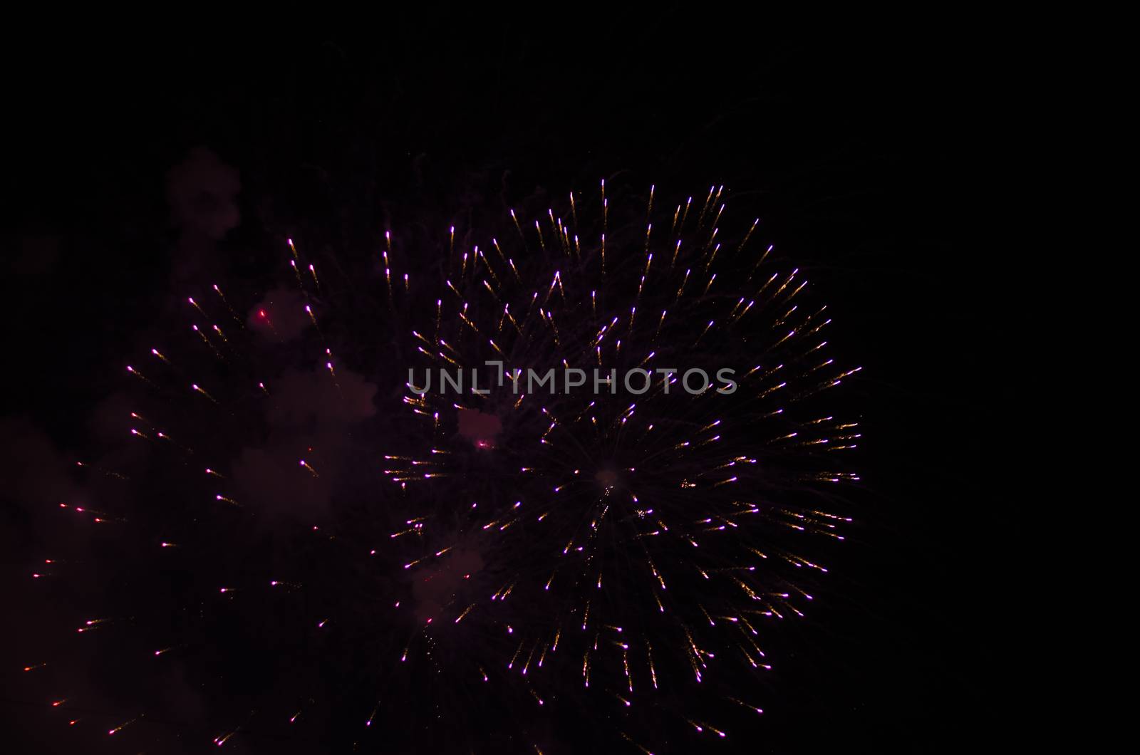 celebrate festival fire work on black sky background