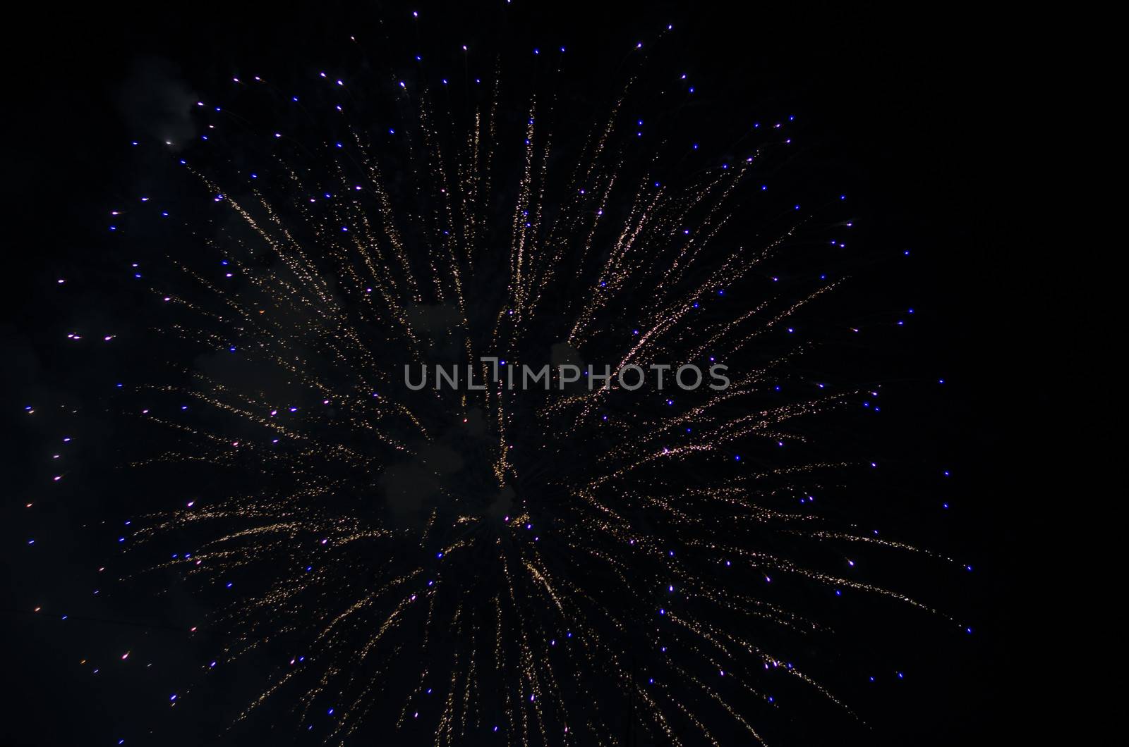 celebrate festival fire work on black sky background