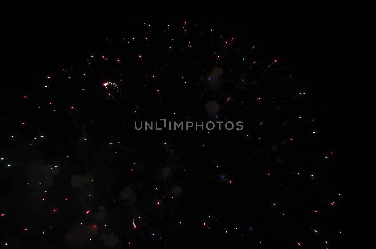 celebrate festival fire work on black sky background