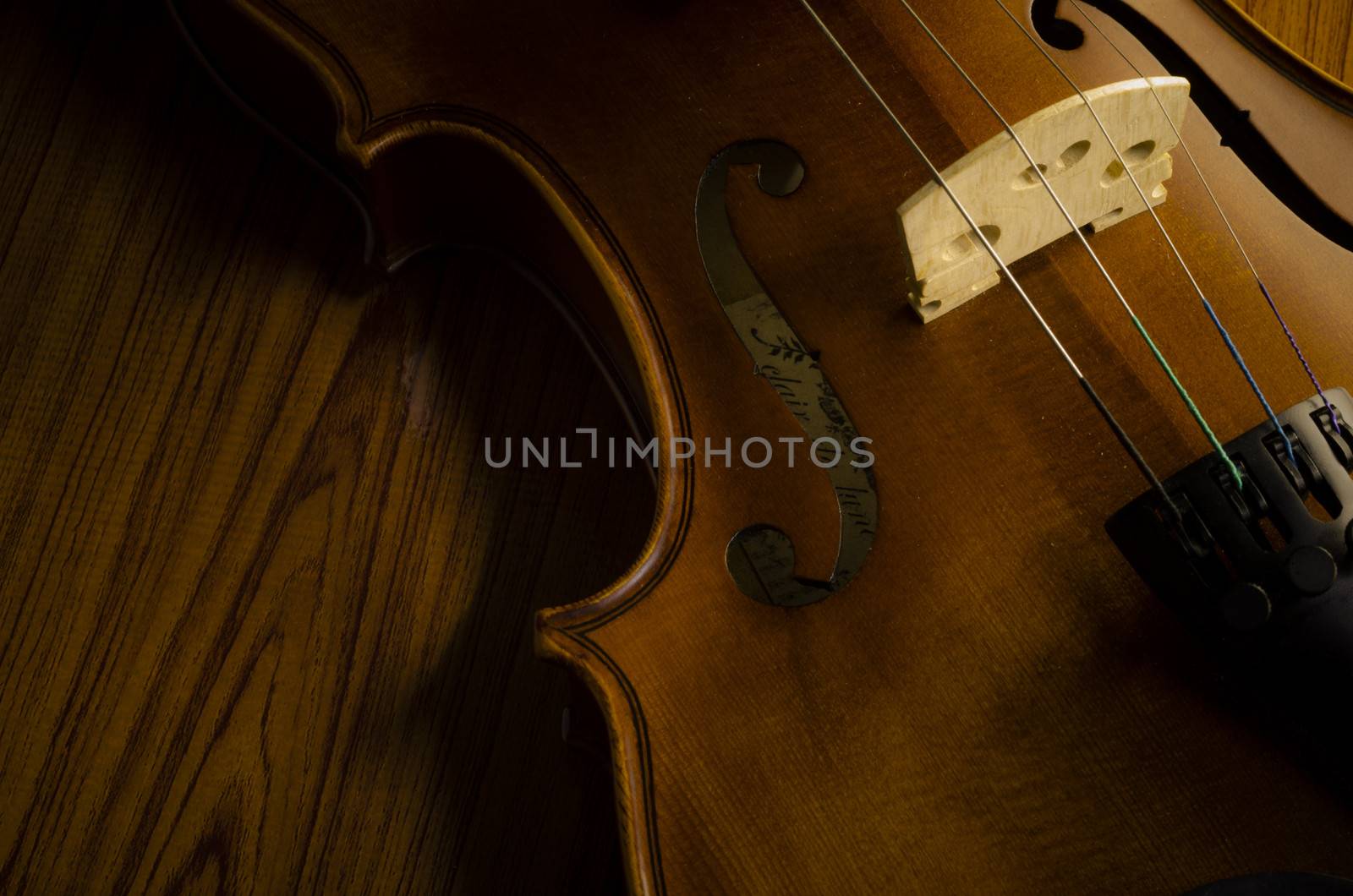 "time to practice violin" violin in vintage style on wood background