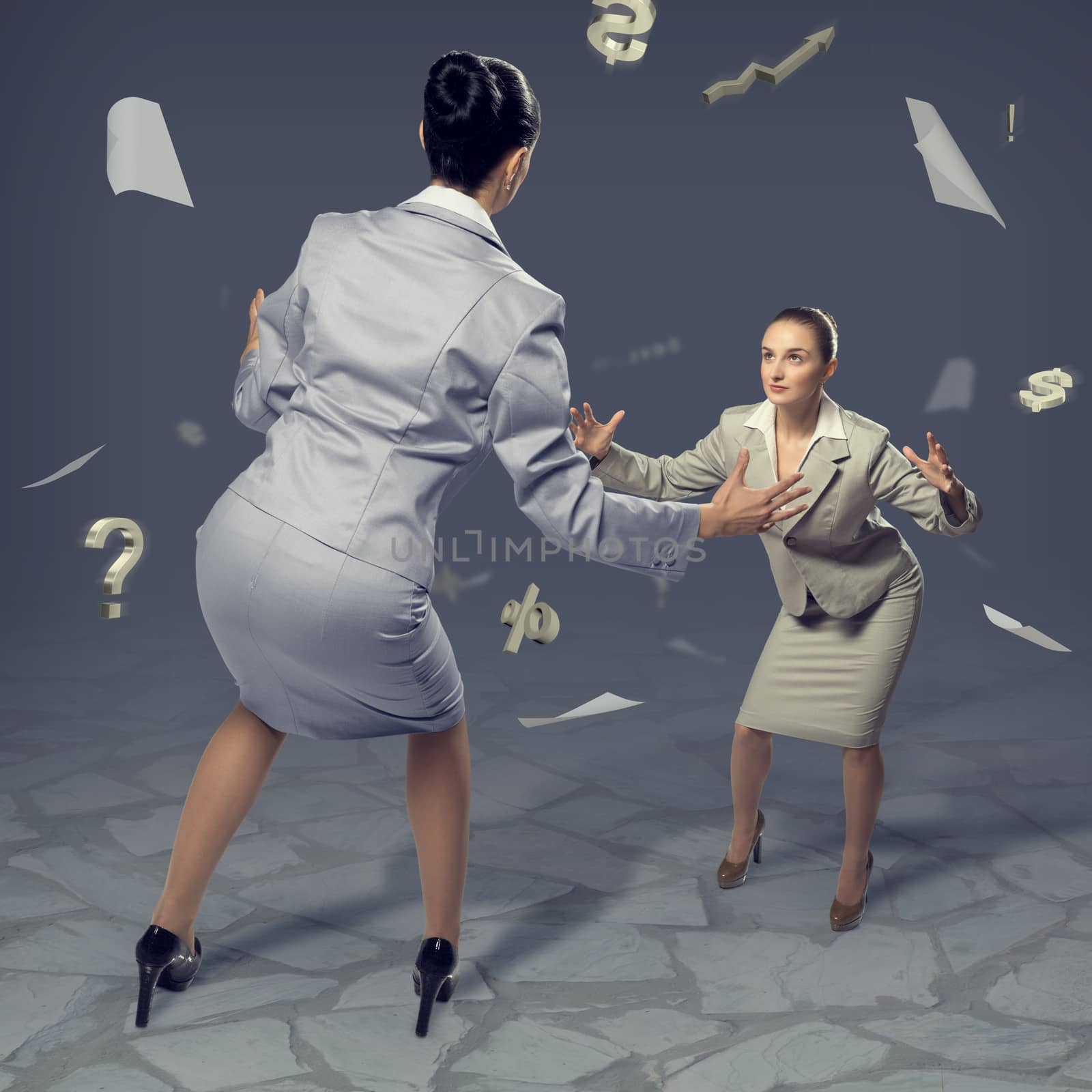 two businesswomen fighting as sumoist by adam121