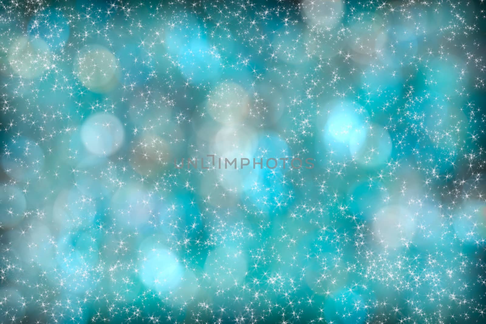 Turquoise Aqua Abstract Starlight Bokeh Background by scheriton