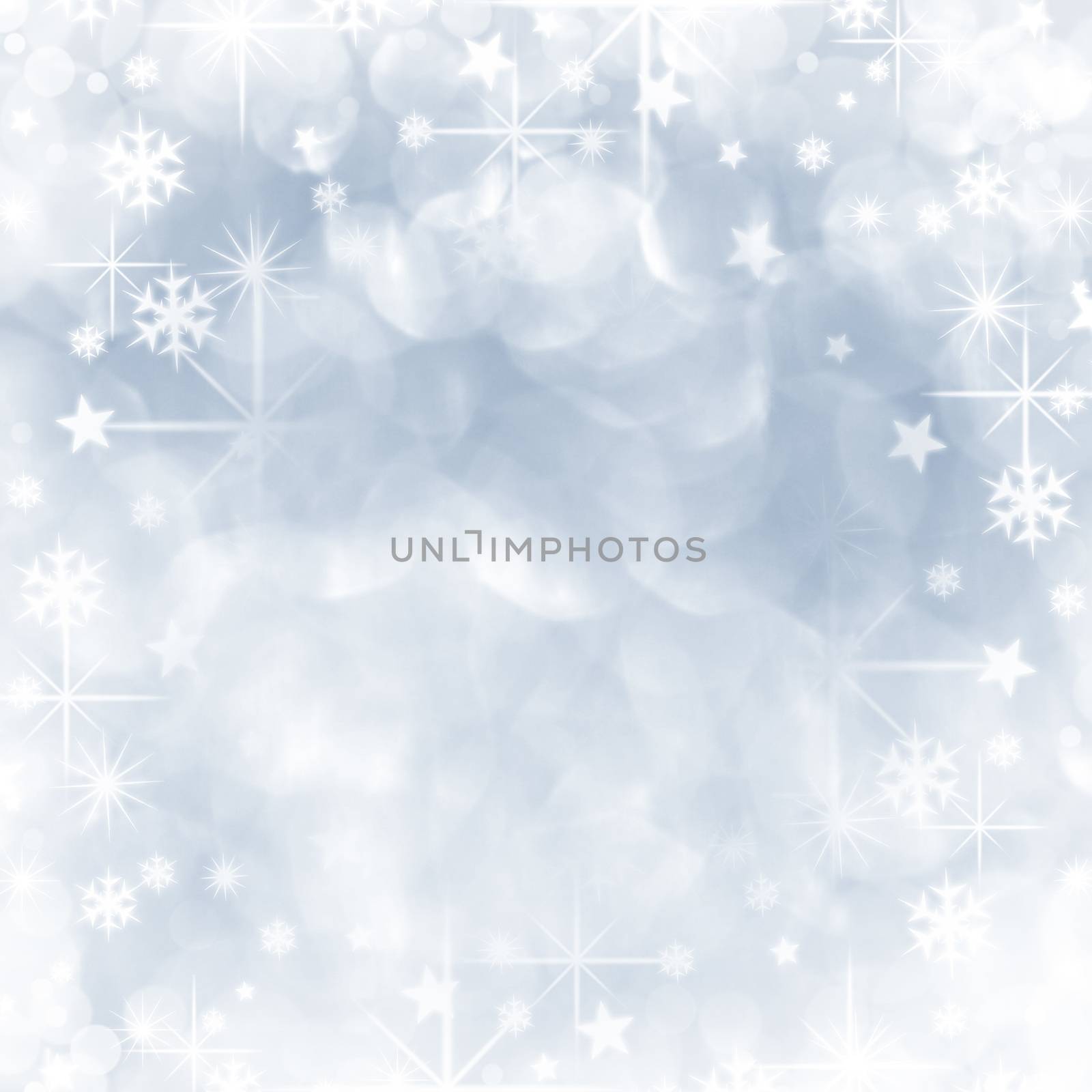 Blue shiny stars and snowflakes christmas background