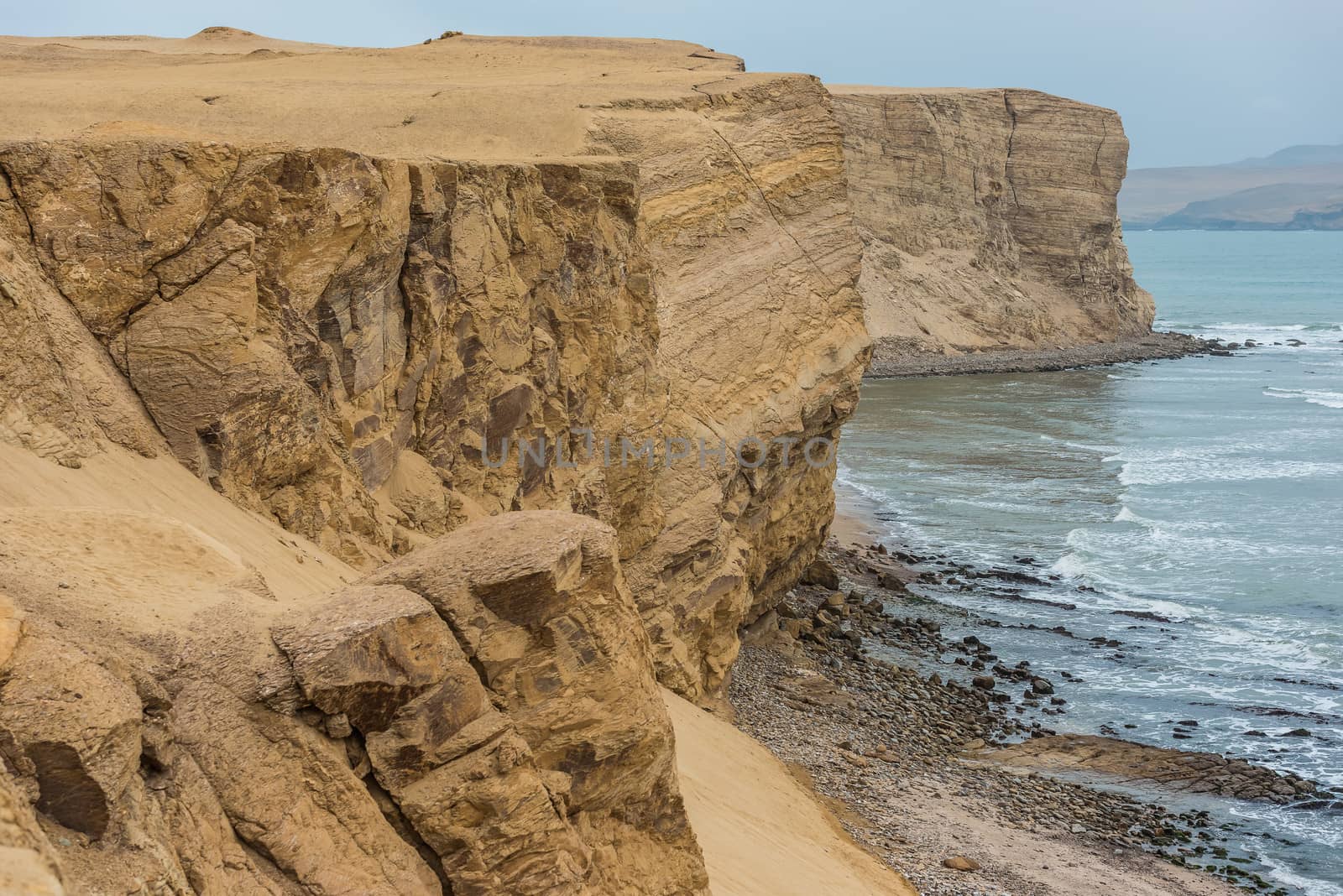Paracas bay in the peruvian coast at Ica Peru