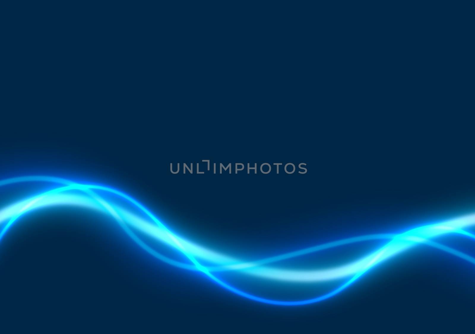 Blue Glowing Lines - Colored Abstract Illustration, Bitmap