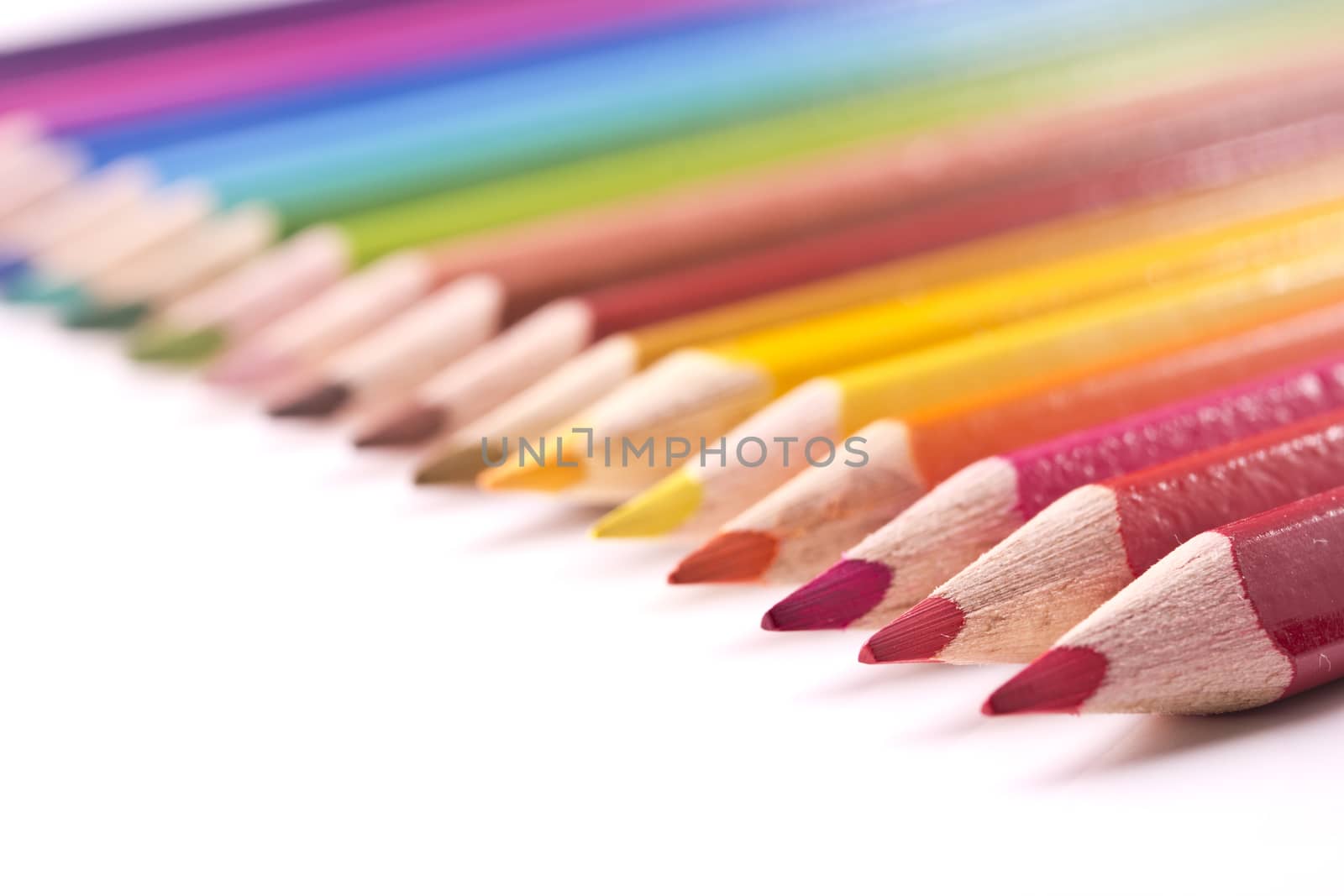 colored pencils, isolated on a white background 