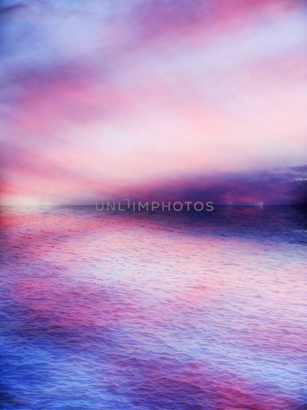 Beautiful pink sunset reflected on water by Mirage3
