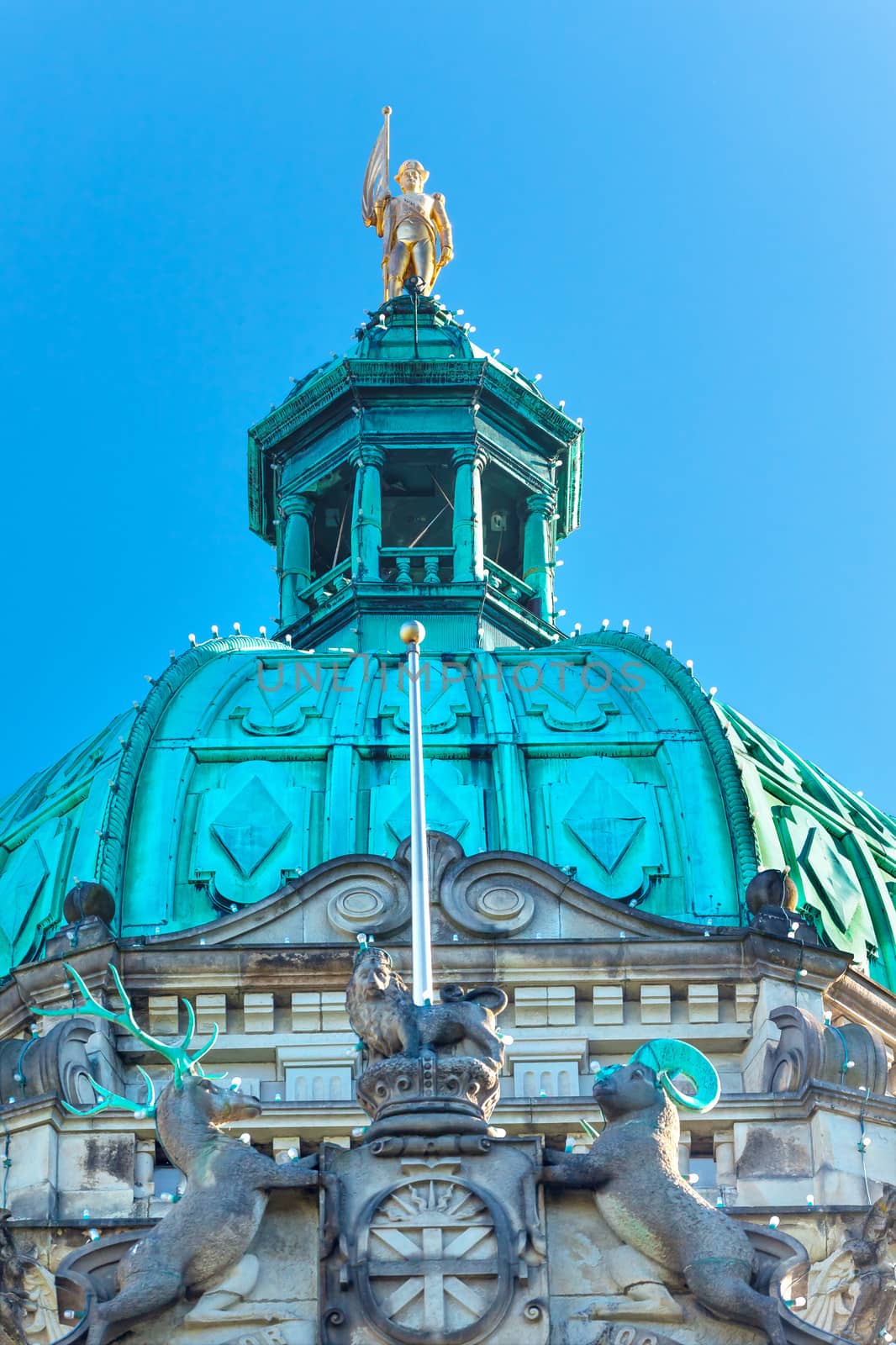 Provincial Capital Legislative Parliament Buildiing Dome British Columbia Canada.  Gold statue on dome is George Vancouver.