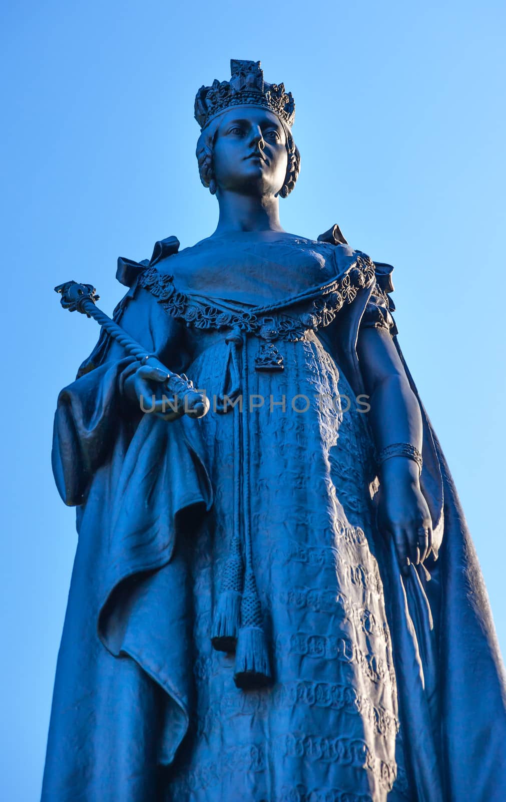 Queen Victoria Statue Front of Provincial Capital Legislative Parliament Buildiing  Victoria British Columbia Canada.  