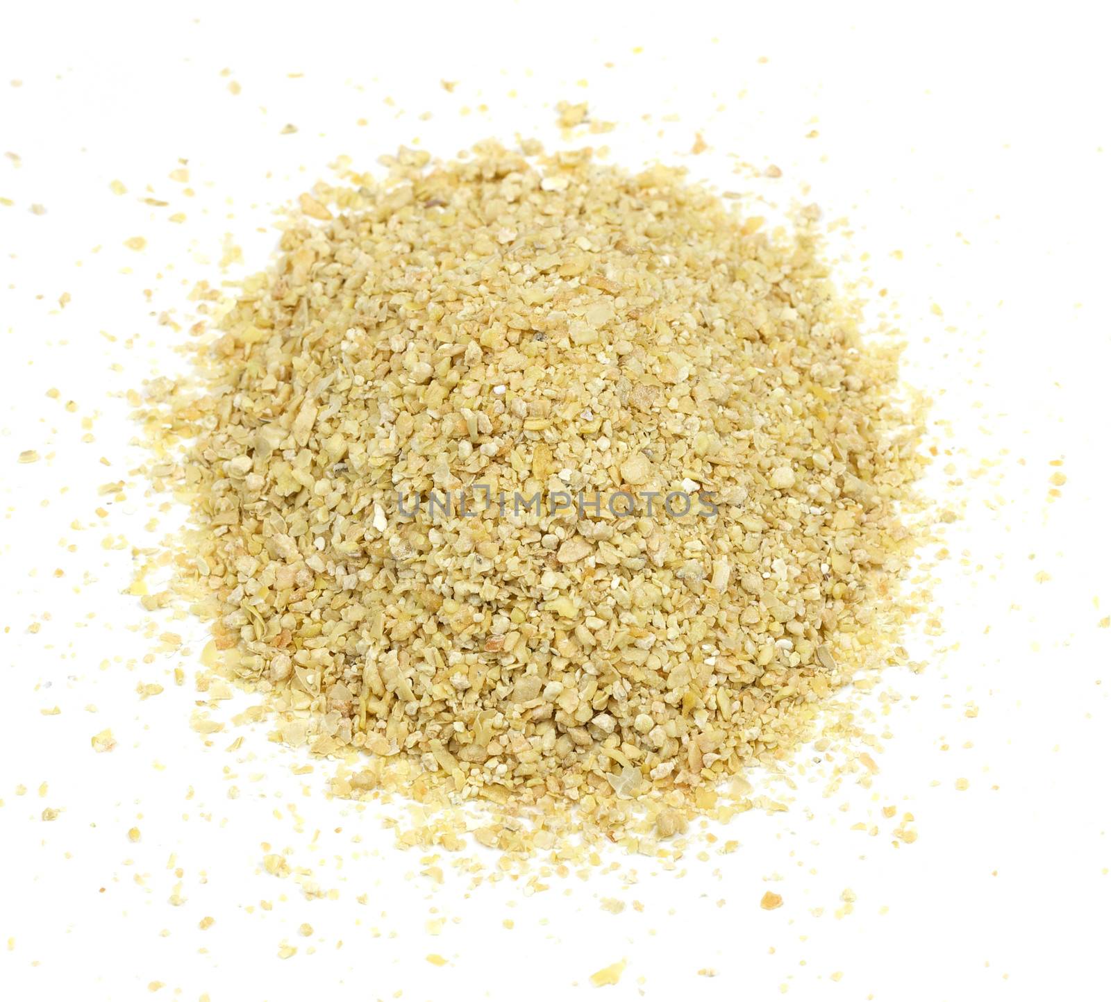 A pile of soybean meal, an ideal organic fertilizer and supplier of trace nutrients