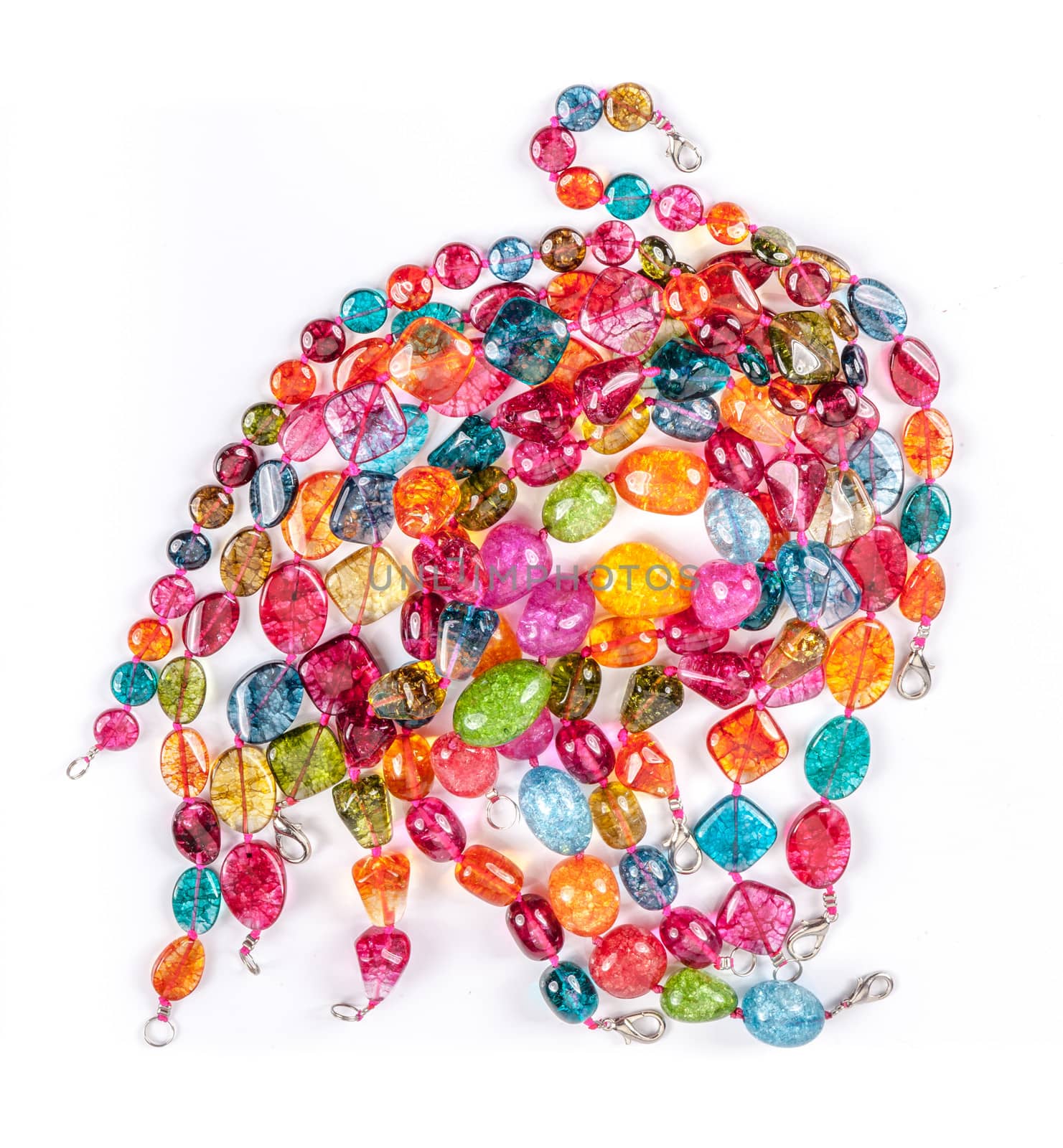 assorted glass beads, on white