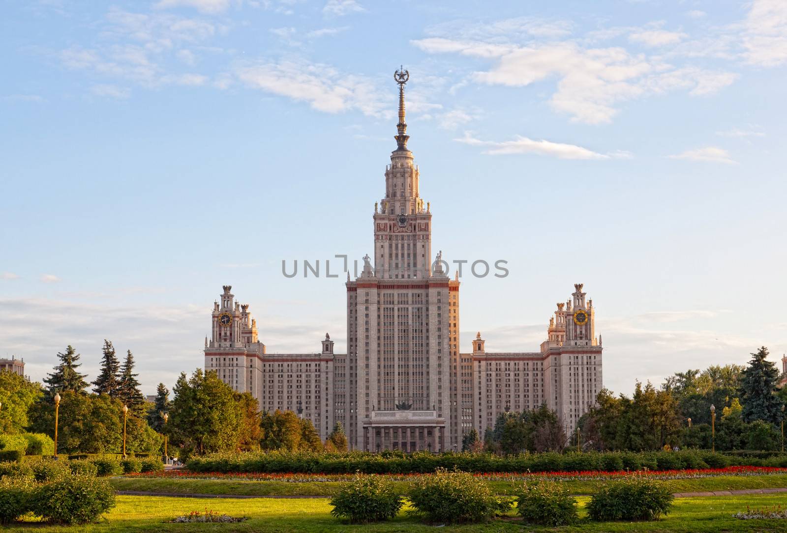 Moscow State University building in Moscow in sunny  day by elena_shchipkova