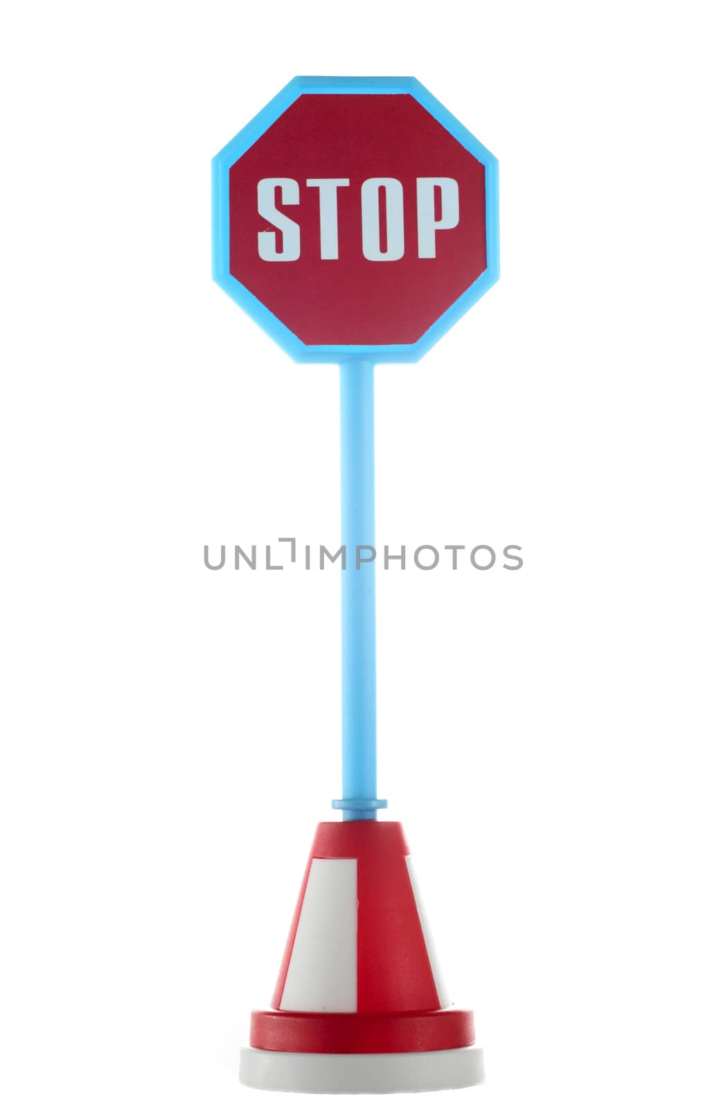 Stop road sign isolated in the white background